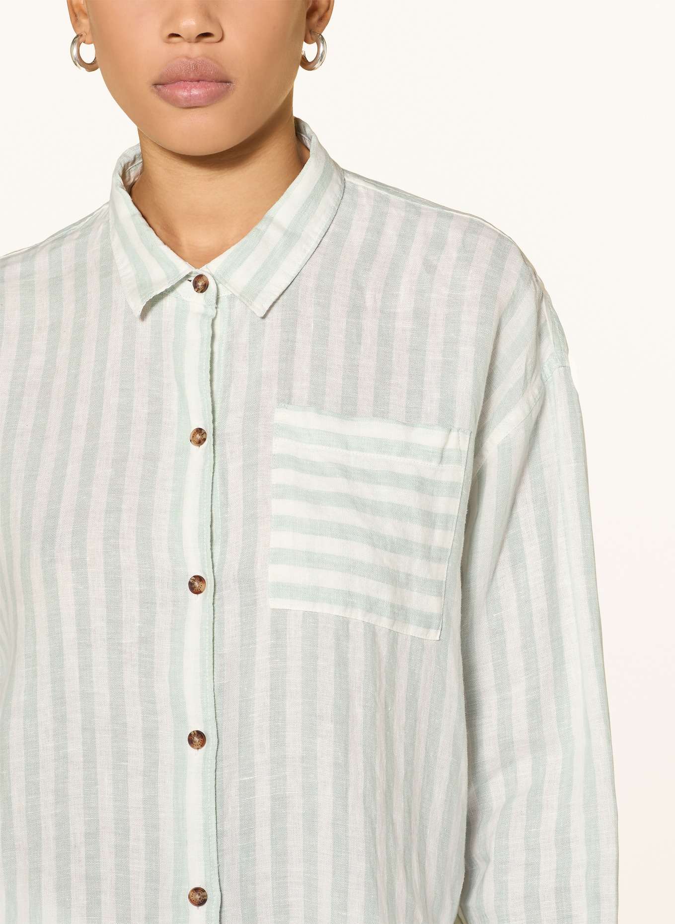 Barbour Lněná košile ANNIE: MÁTOVÁ / REŽNÁ