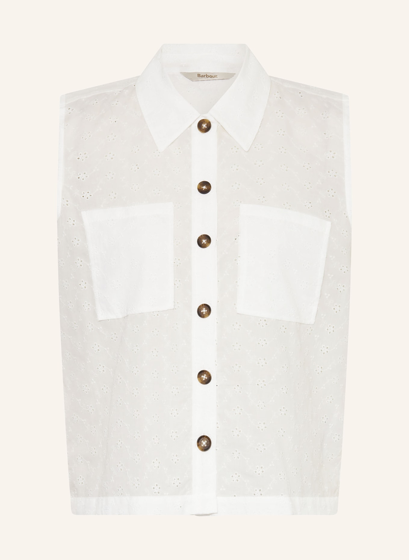 Barbour Blůza MELODY z krajky s otvory: BÍLÁ