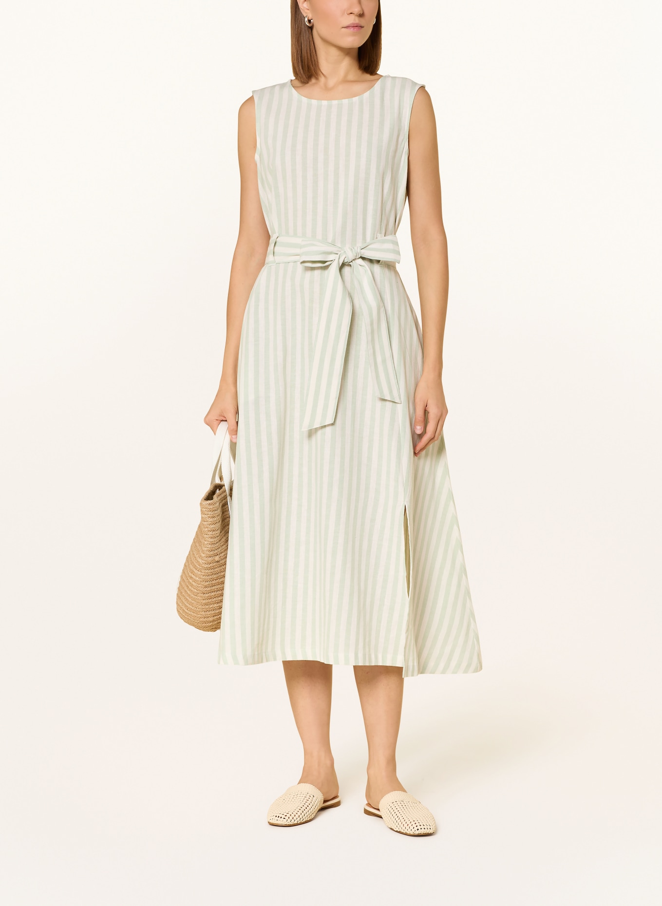 Barbour Šaty INEZ s lnem: MÁTOVÁ / REŽNÁ