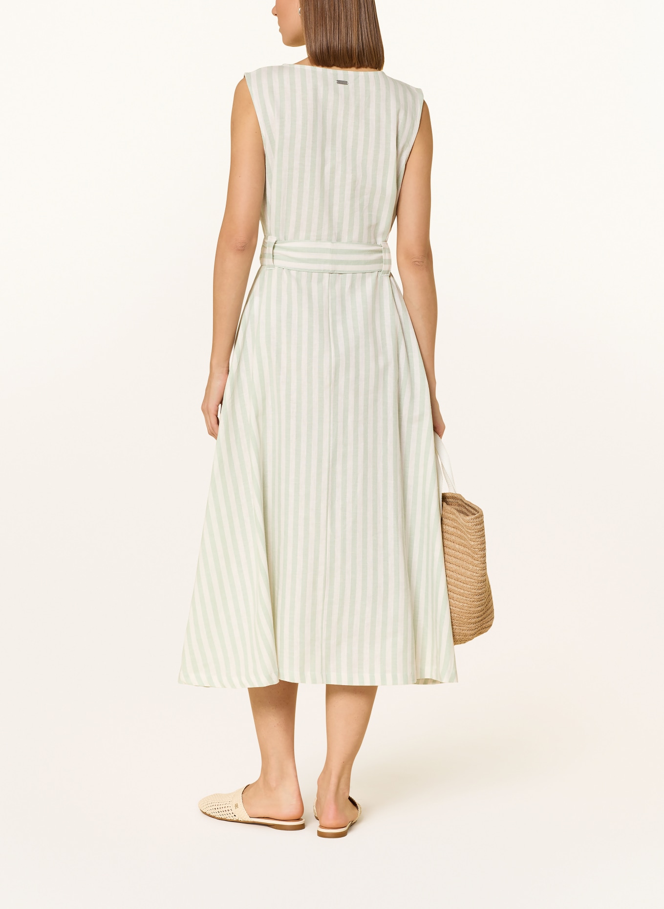 Barbour Šaty INEZ s lnem: MÁTOVÁ / REŽNÁ