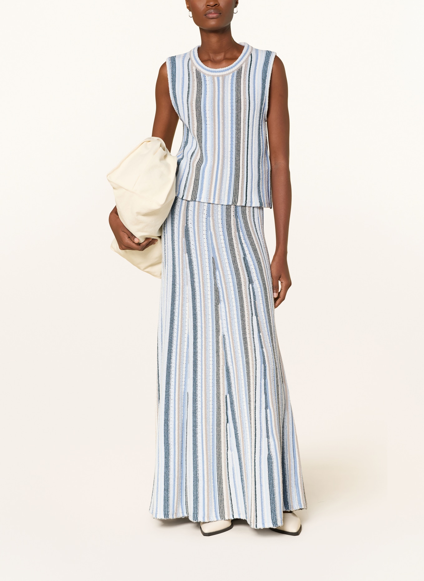 Barbour Pletená sukně JOSIE: BÍLÁ / BÉŽOVÁ / TMAVĚ MODRÁ