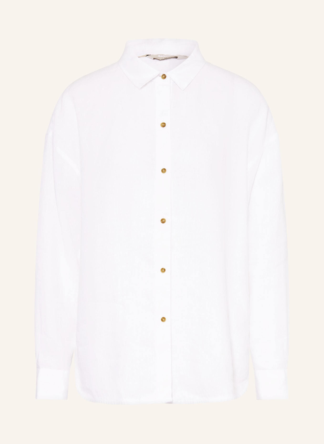 Barbour Lněná košile HAMPTON: BÍLÁ