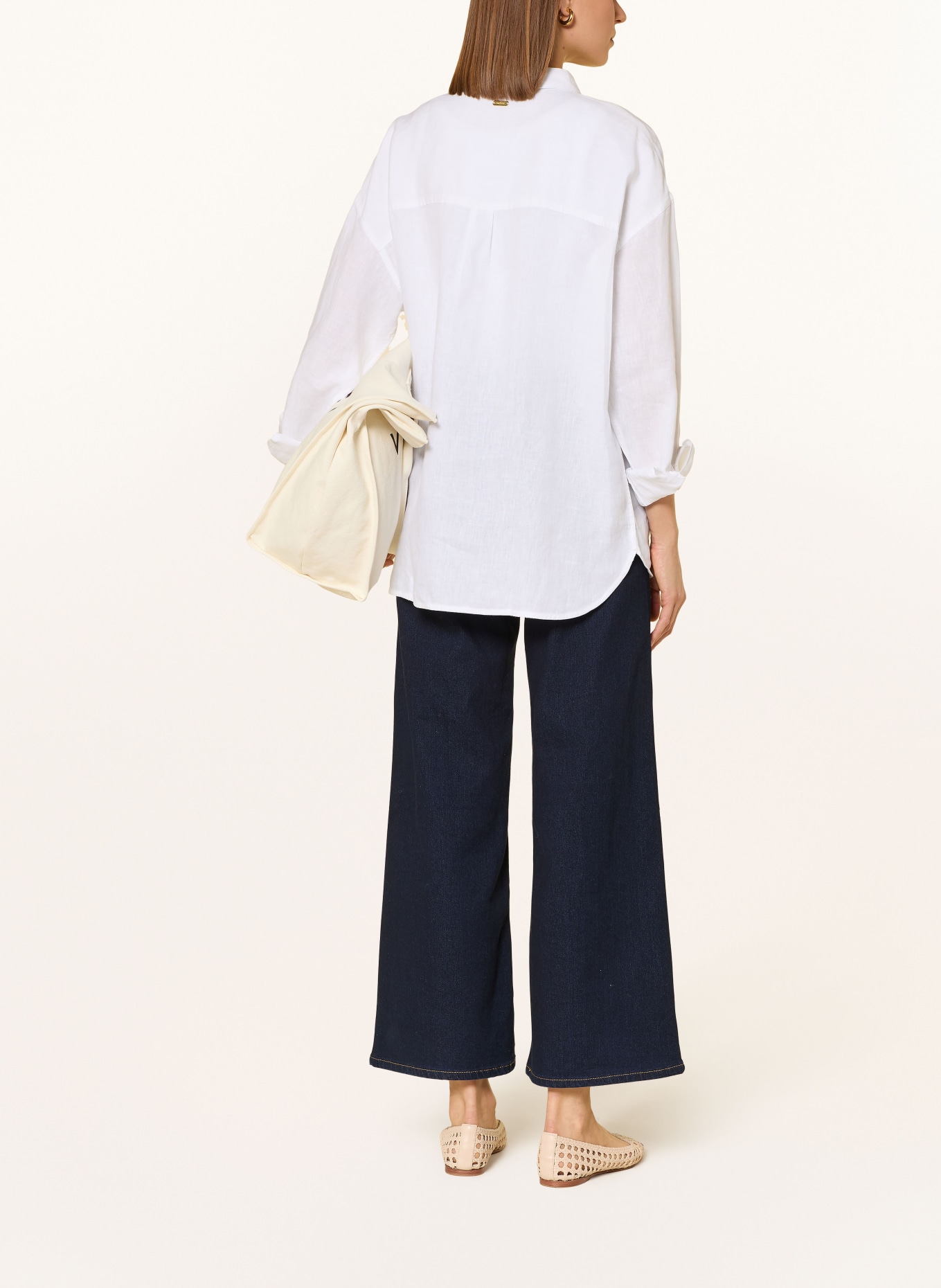 Barbour Lněná košile HAMPTON: BÍLÁ