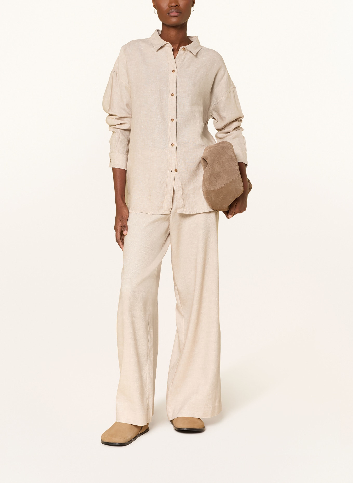 Barbour Lněná košile HAMPTON: BÉŽOVÁ