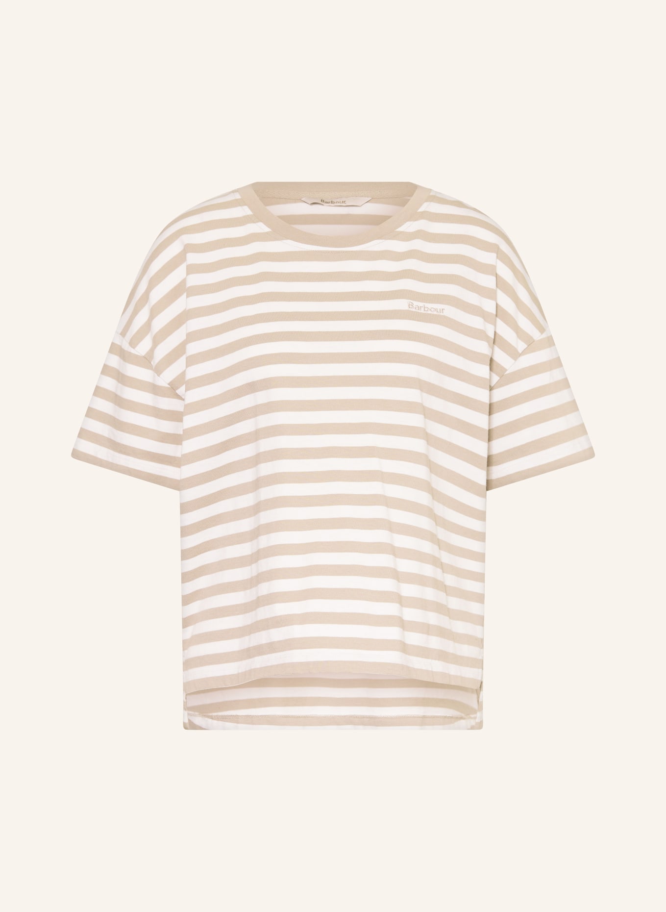 Barbour T-shirt ADRIA: CAMEL / WIT