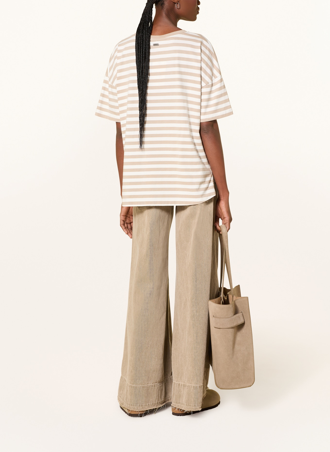 Barbour T-shirt ADRIA: CAMEL / WIT