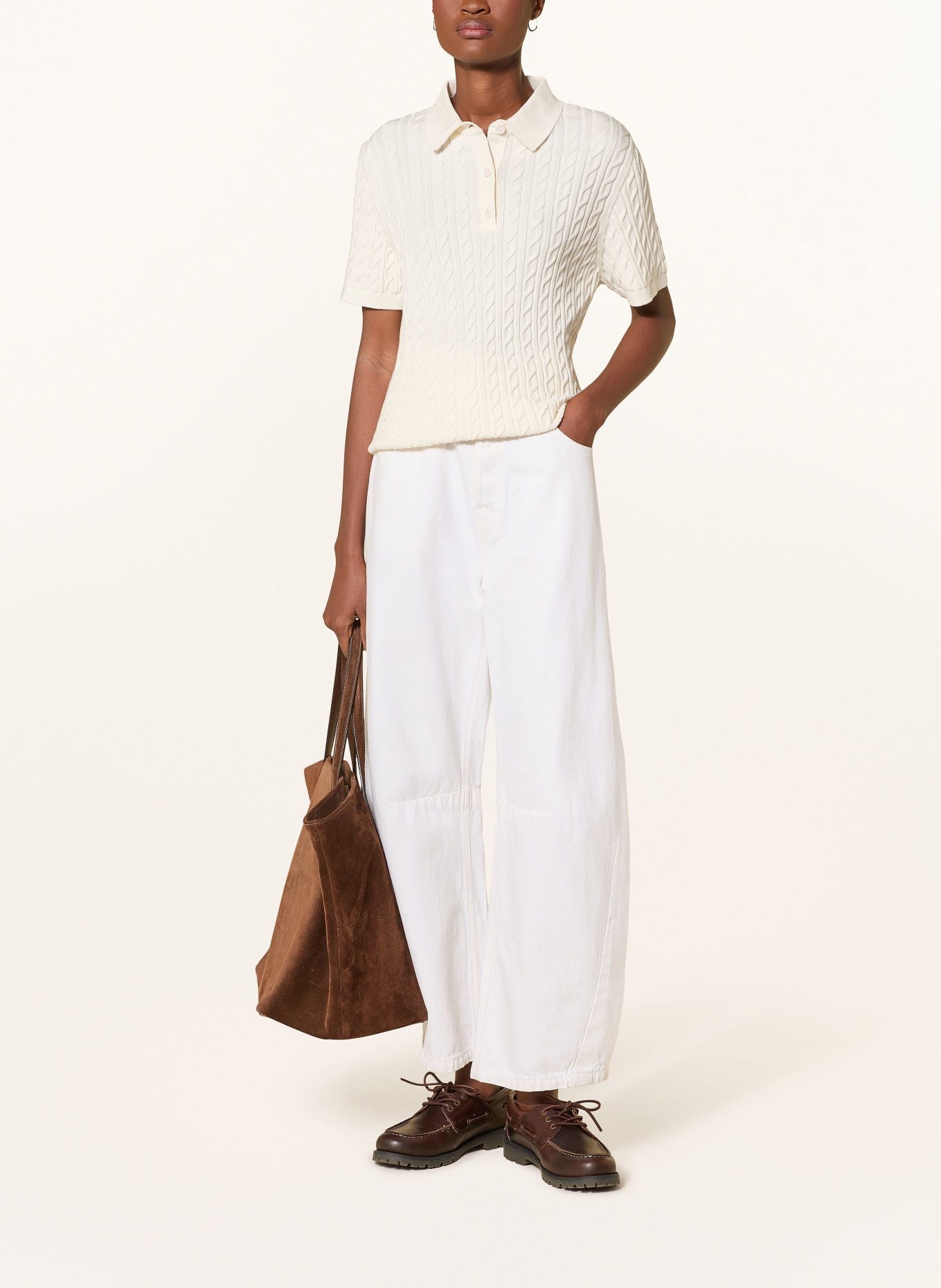 Barbour Dzianinowa koszulka polo: KREMOWY