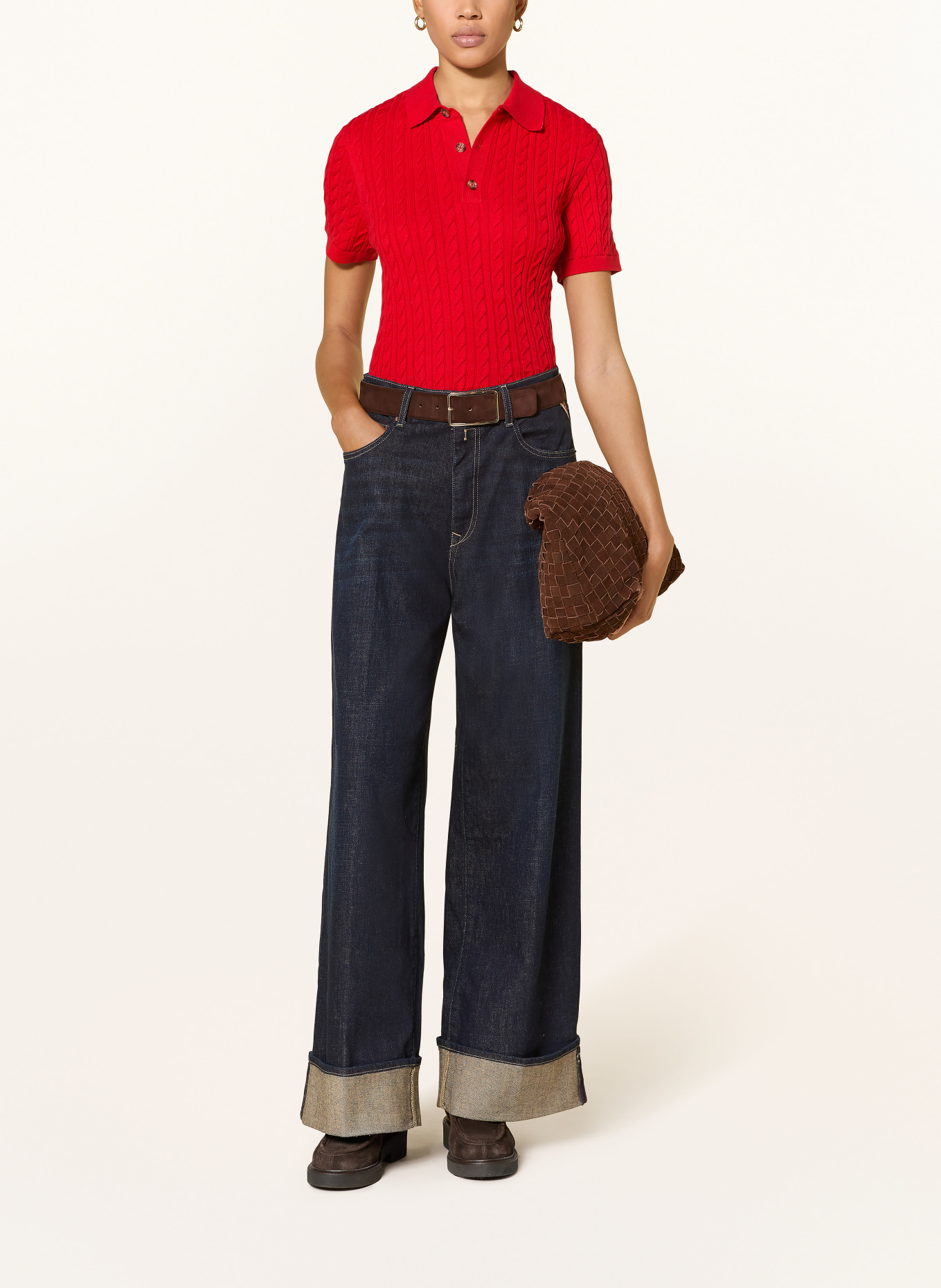 Barbour Strick-Poloshirt: ROT