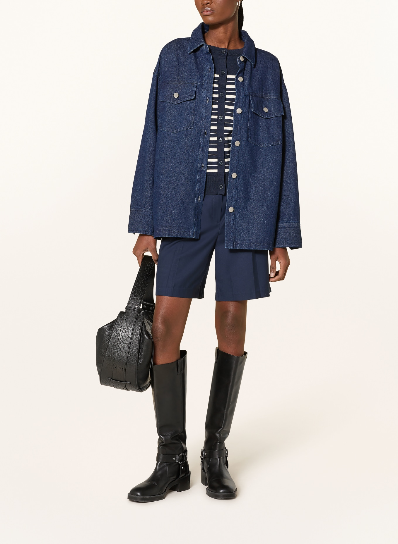 Barbour Chemisier en jean MAIA: BLEU FONCÉ