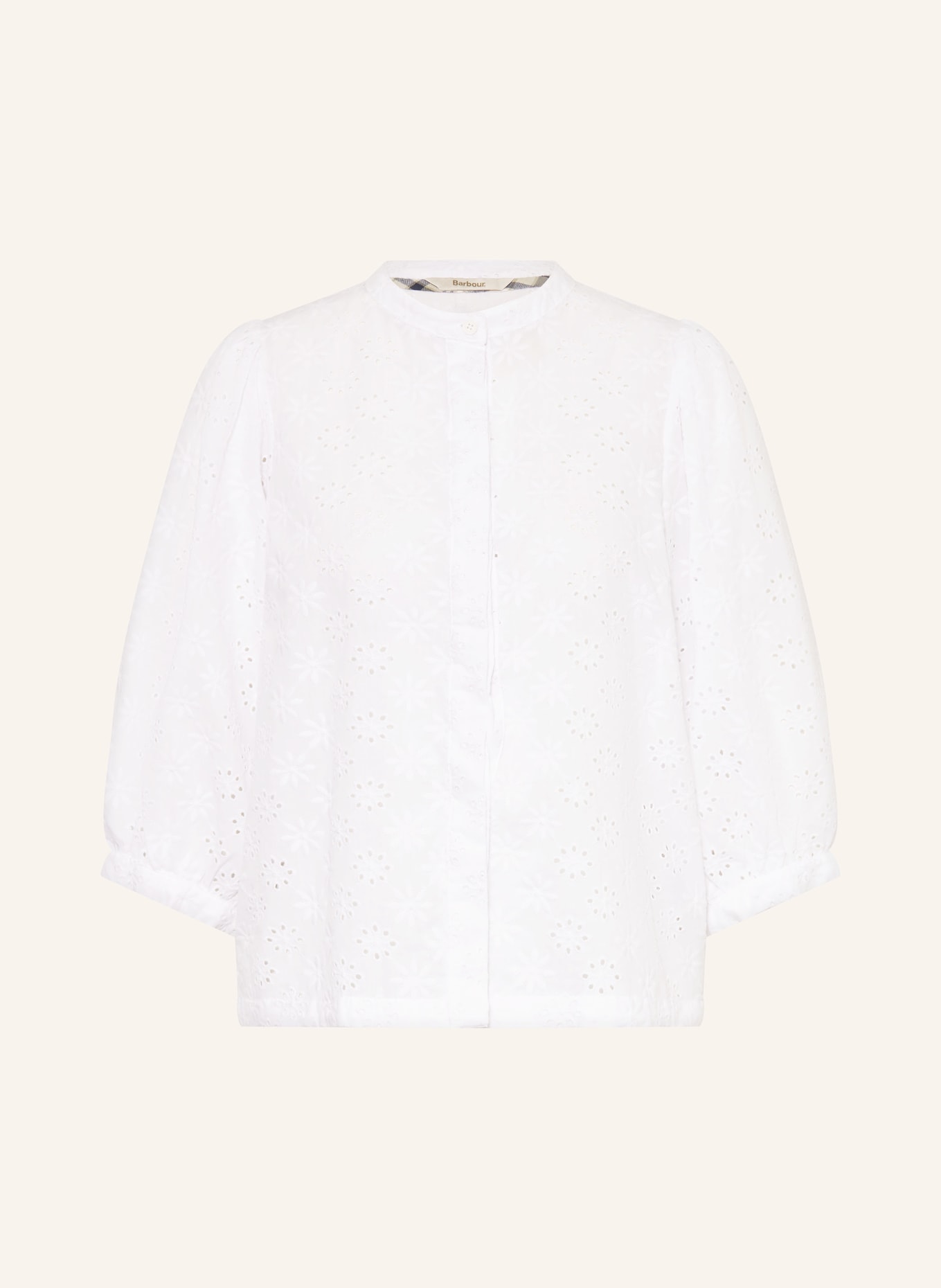 Barbour Bluzka LAYLA z koronki ażurowej z rękawami 3/4: BIAŁY