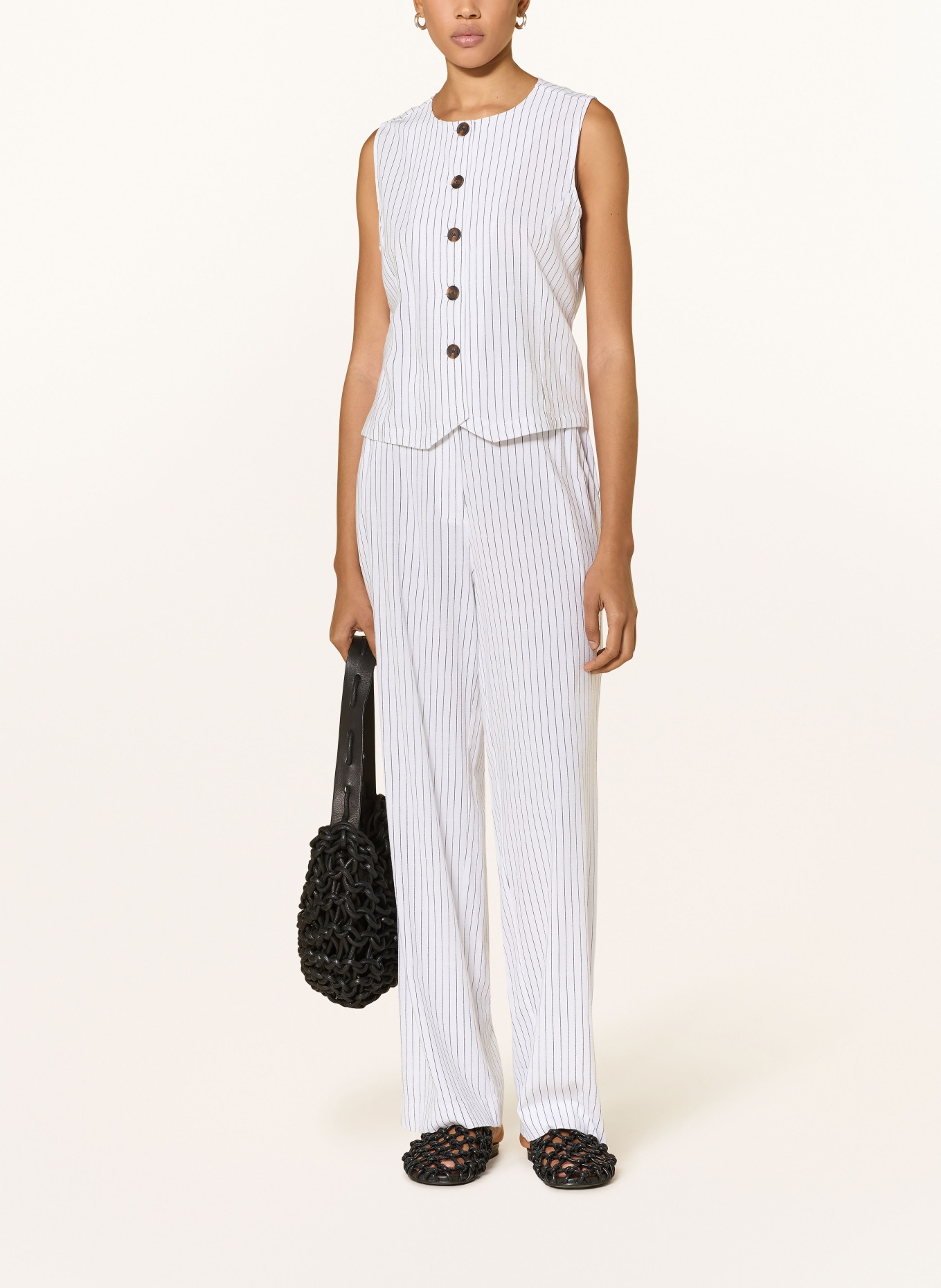 Barbour Marlenehose SLOANE: WEISS / SCHWARZ