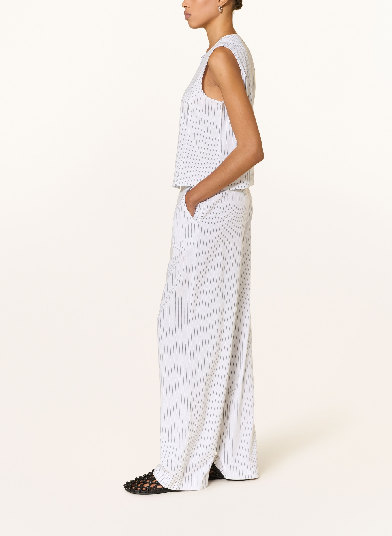 Barbour Marlenehose SLOANE: WEISS / SCHWARZ