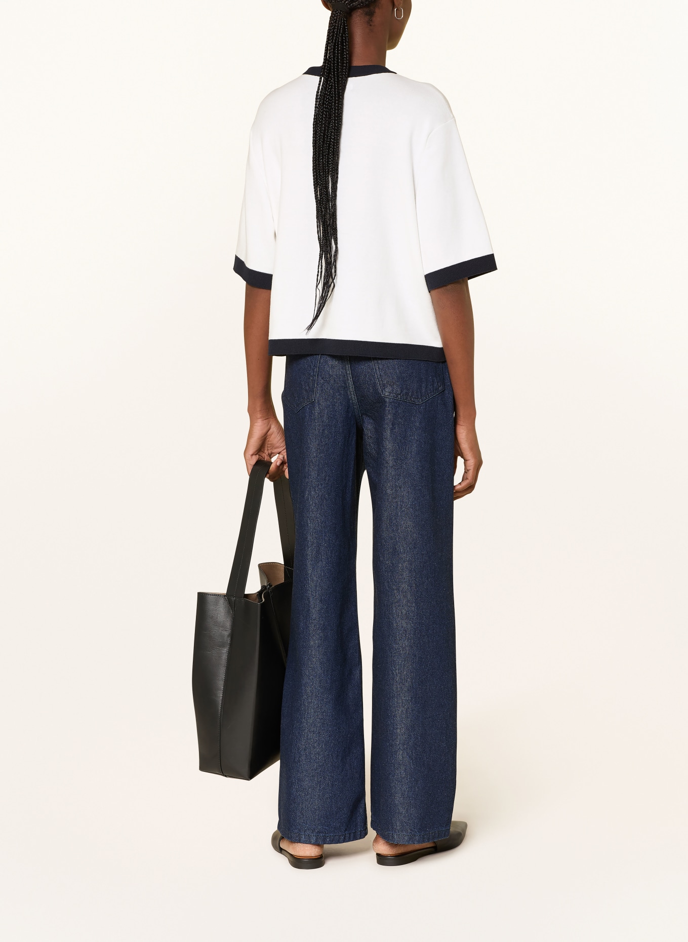 Barbour Strickjacke SLOANE: WEISS / DUNKELBLAU