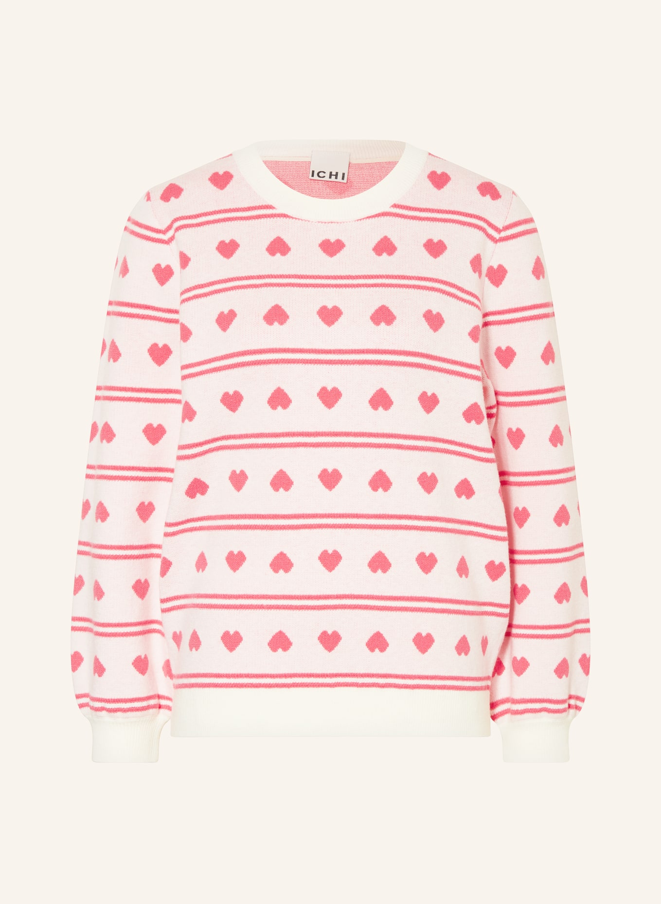 ICHI Pullover IHBRIELLE: ECRU / PINK