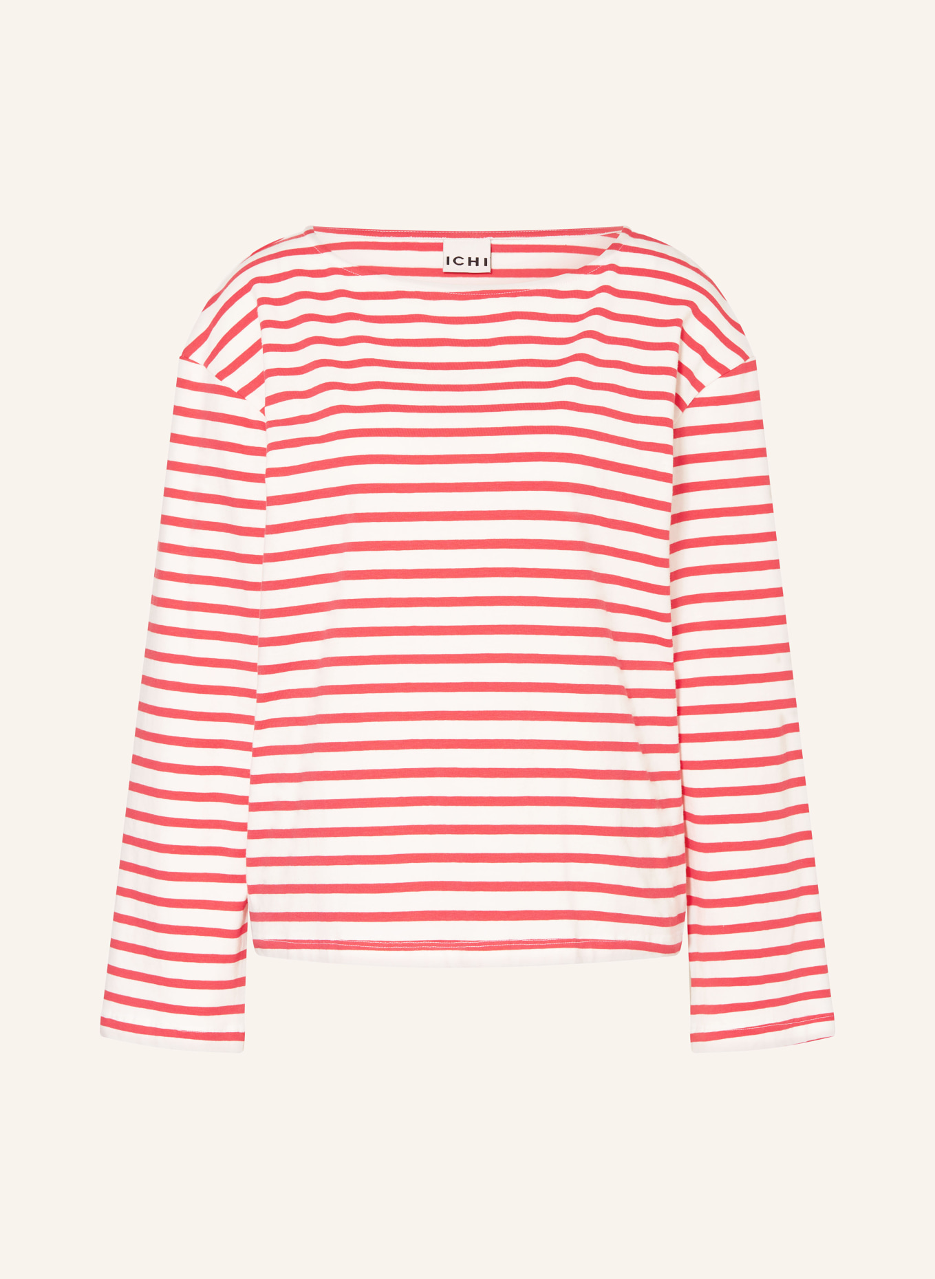 ICHI Longsleeve IHMIRA: ROT / ECRU