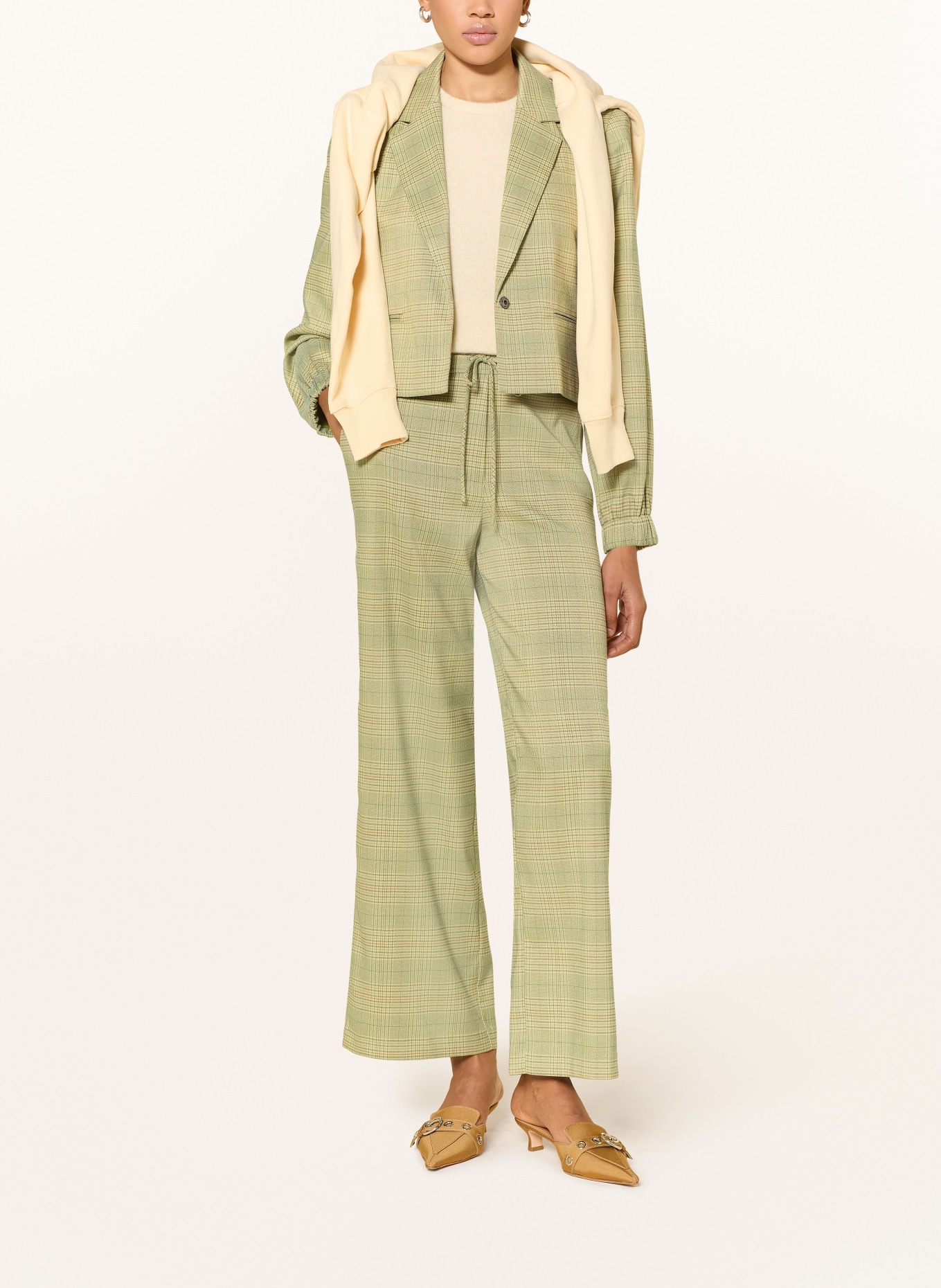 ICHI Spodnie IHJOLI: ZIELONY / JASNOZIELONY