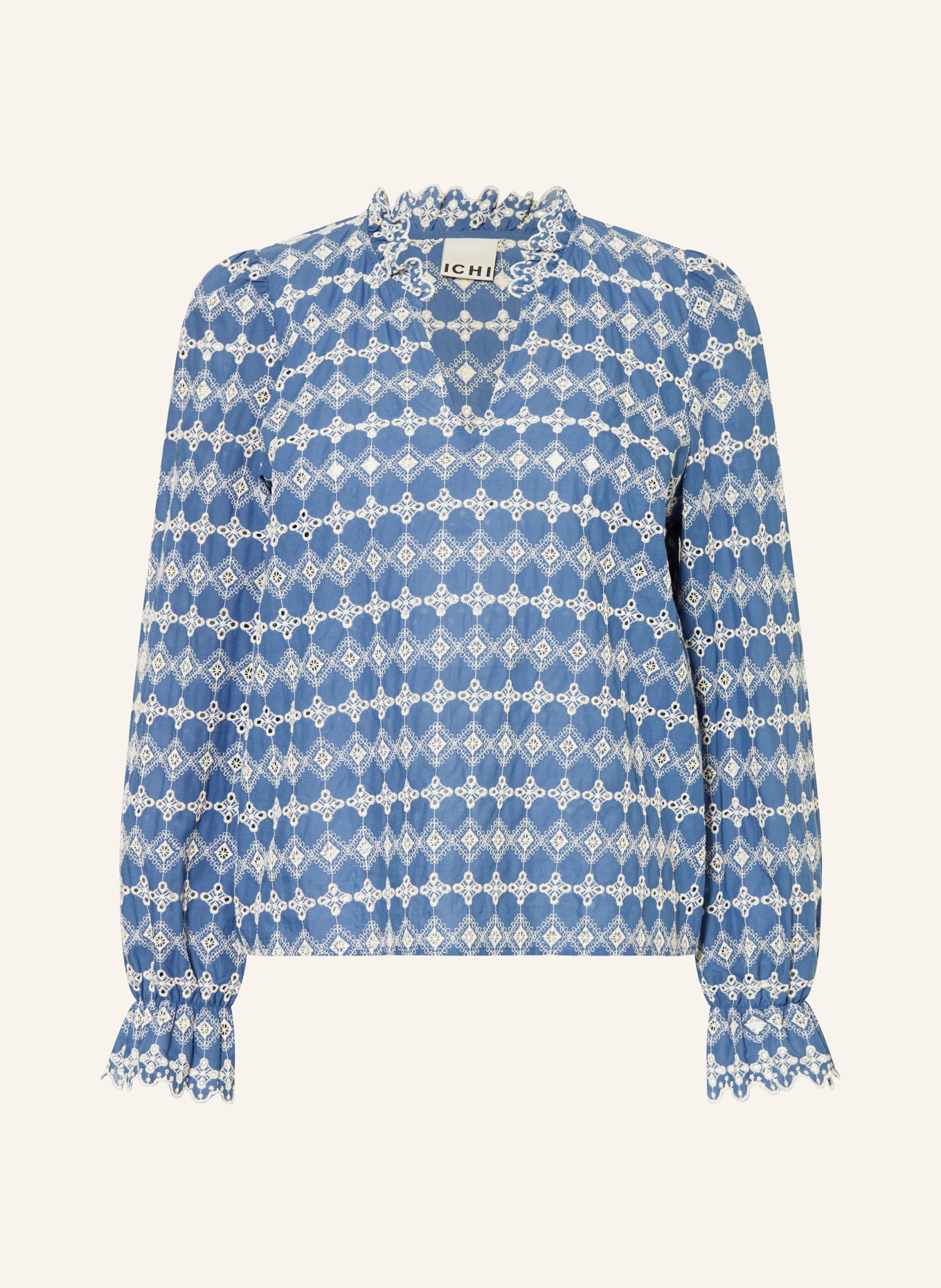 ICHI Blůza IHFULIA: MODRÁ / BÍLÁ