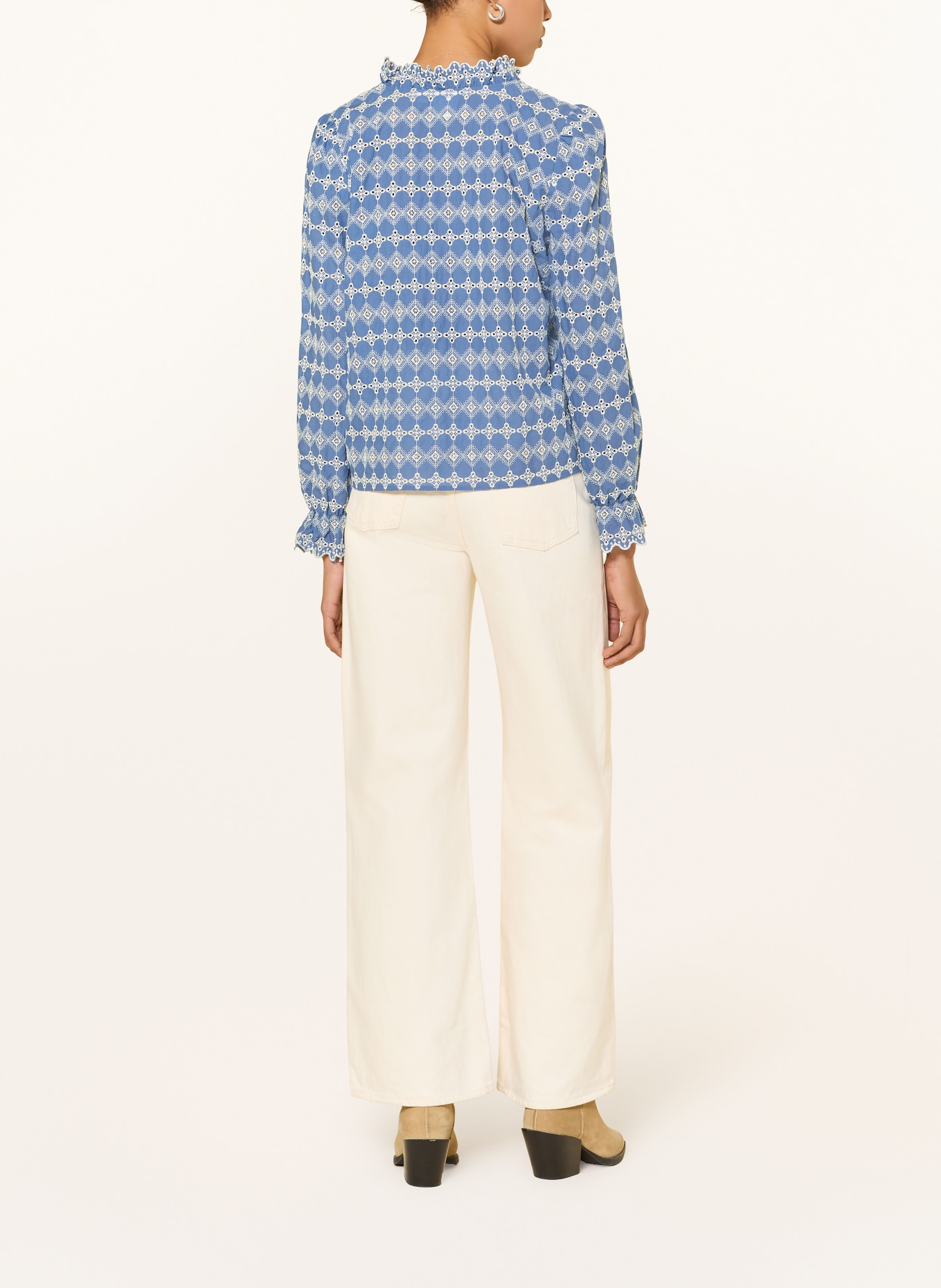 ICHI Blůza IHFULIA: MODRÁ / BÍLÁ