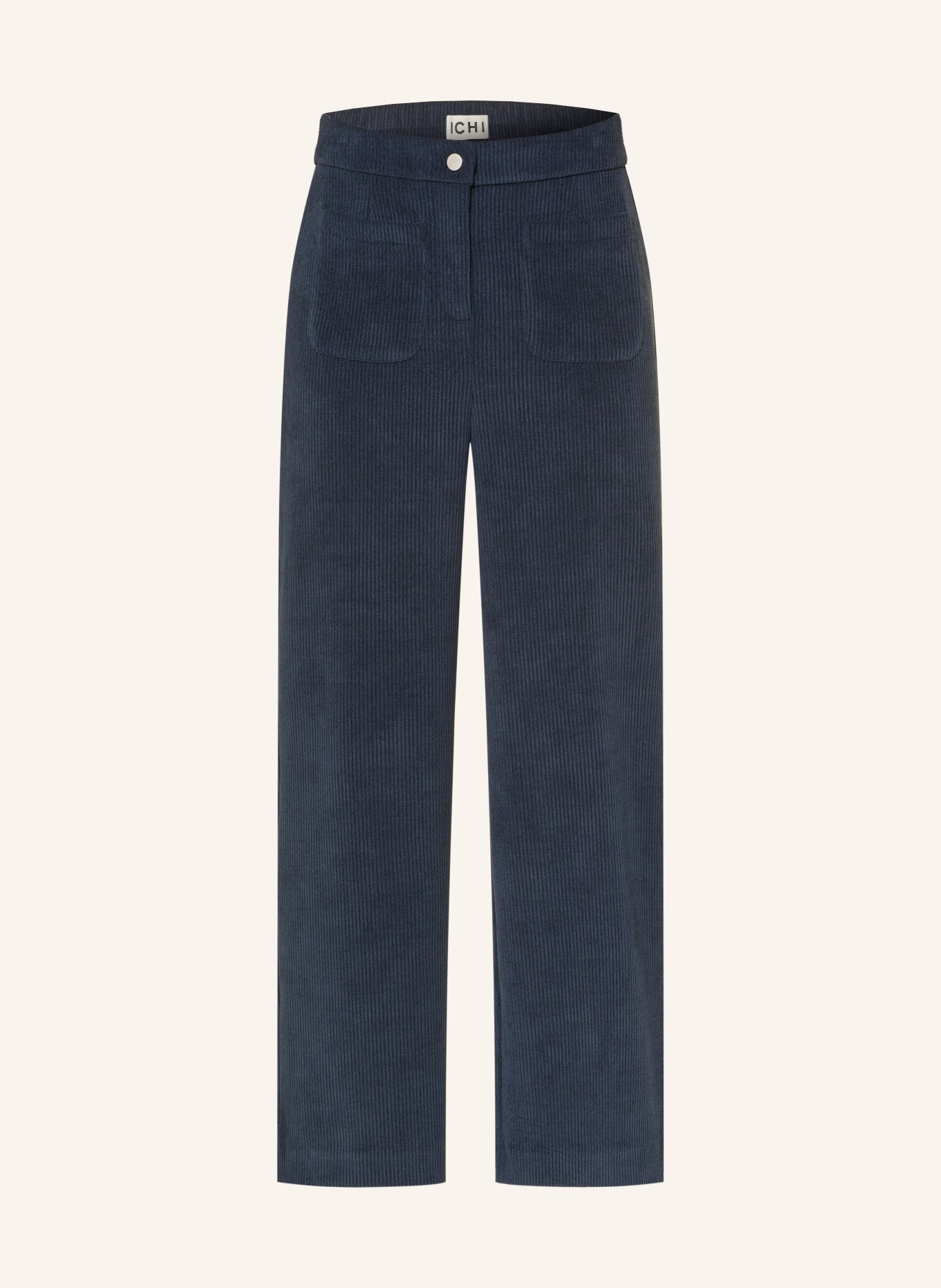 ICHI Manšestrové kalhoty IHKATE: TMAVĚ MODRÁ