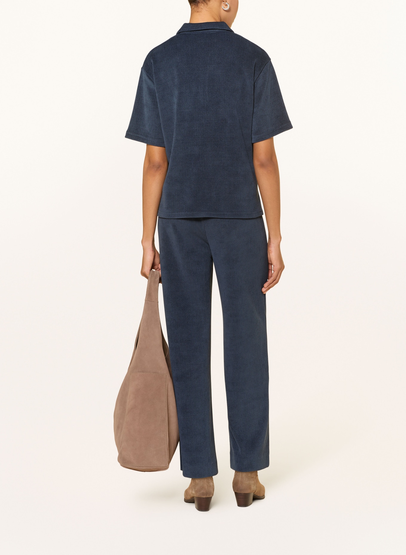 ICHI Manšestrové kalhoty IHKATE: TMAVĚ MODRÁ