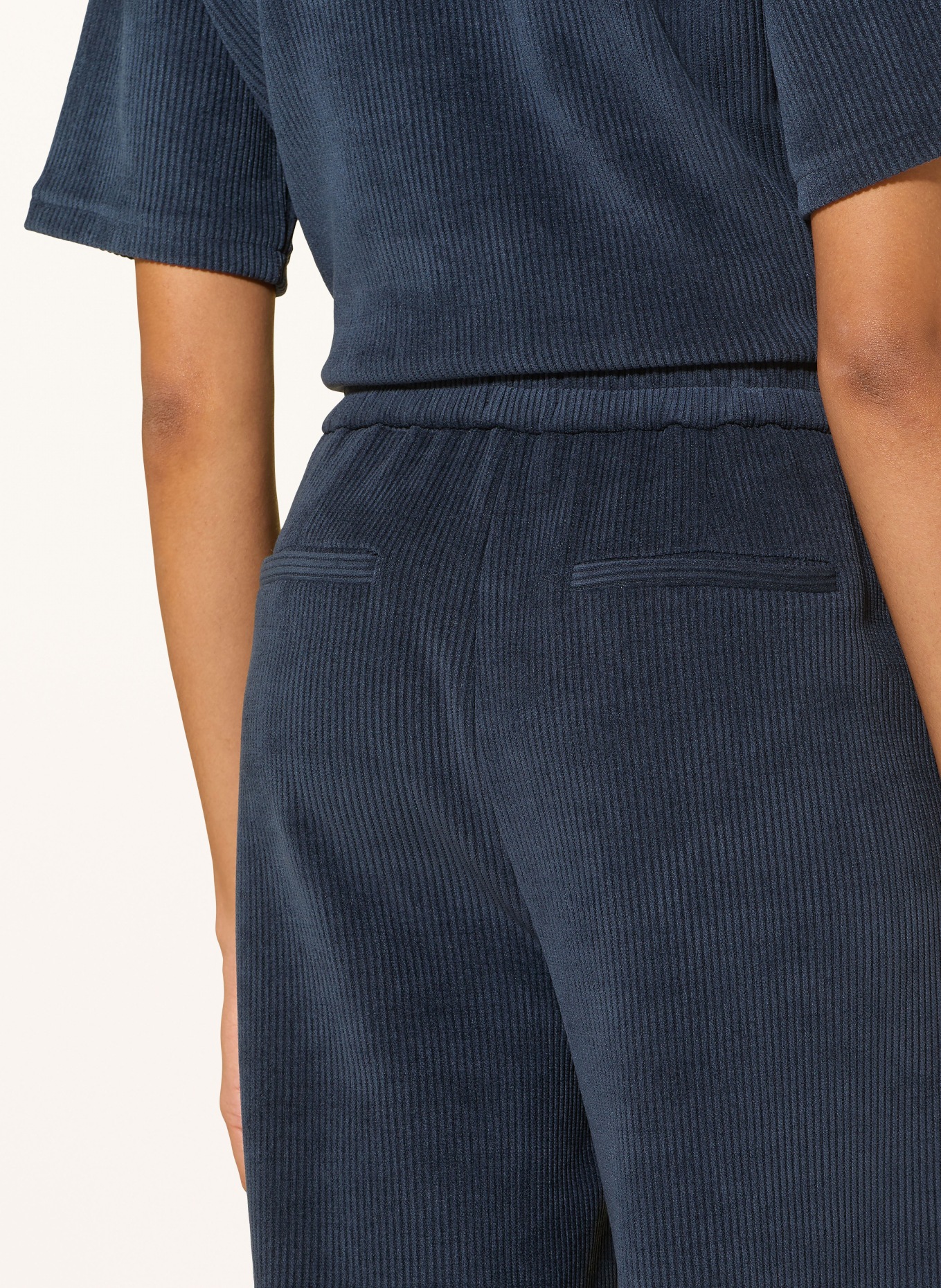 ICHI Manšestrové kalhoty IHKATE: TMAVĚ MODRÁ