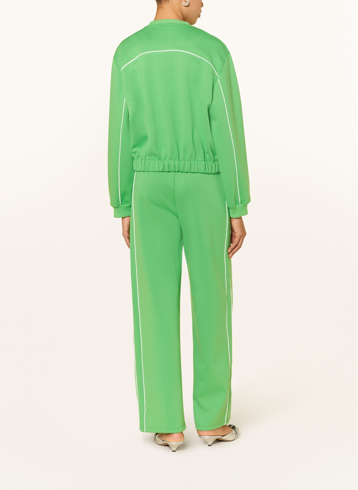 ICHI Hose im Jogging-Stil IHKATE mit Galonstreifen: GRÜN