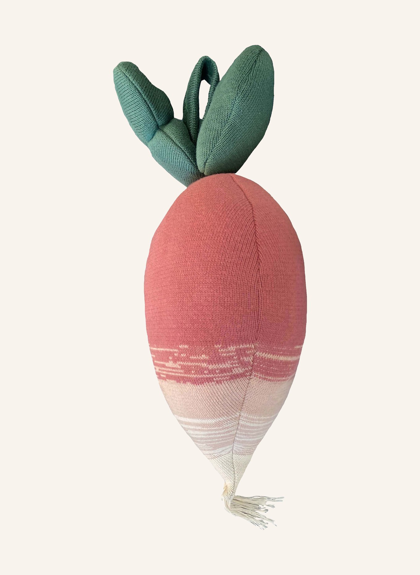 LORENA CANALS Coussin décoratif RAMONA THE RADISH: ROUGE CLAIR / CRÈME / GROEN