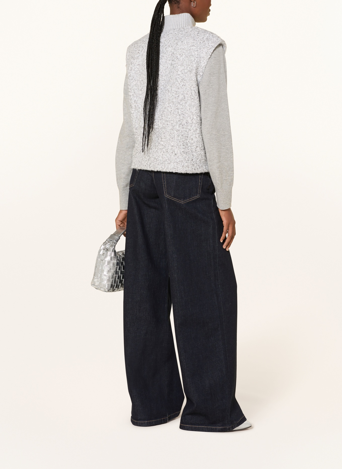 OPUS Teddyfell-Weste GULUNI: HELLGRAU