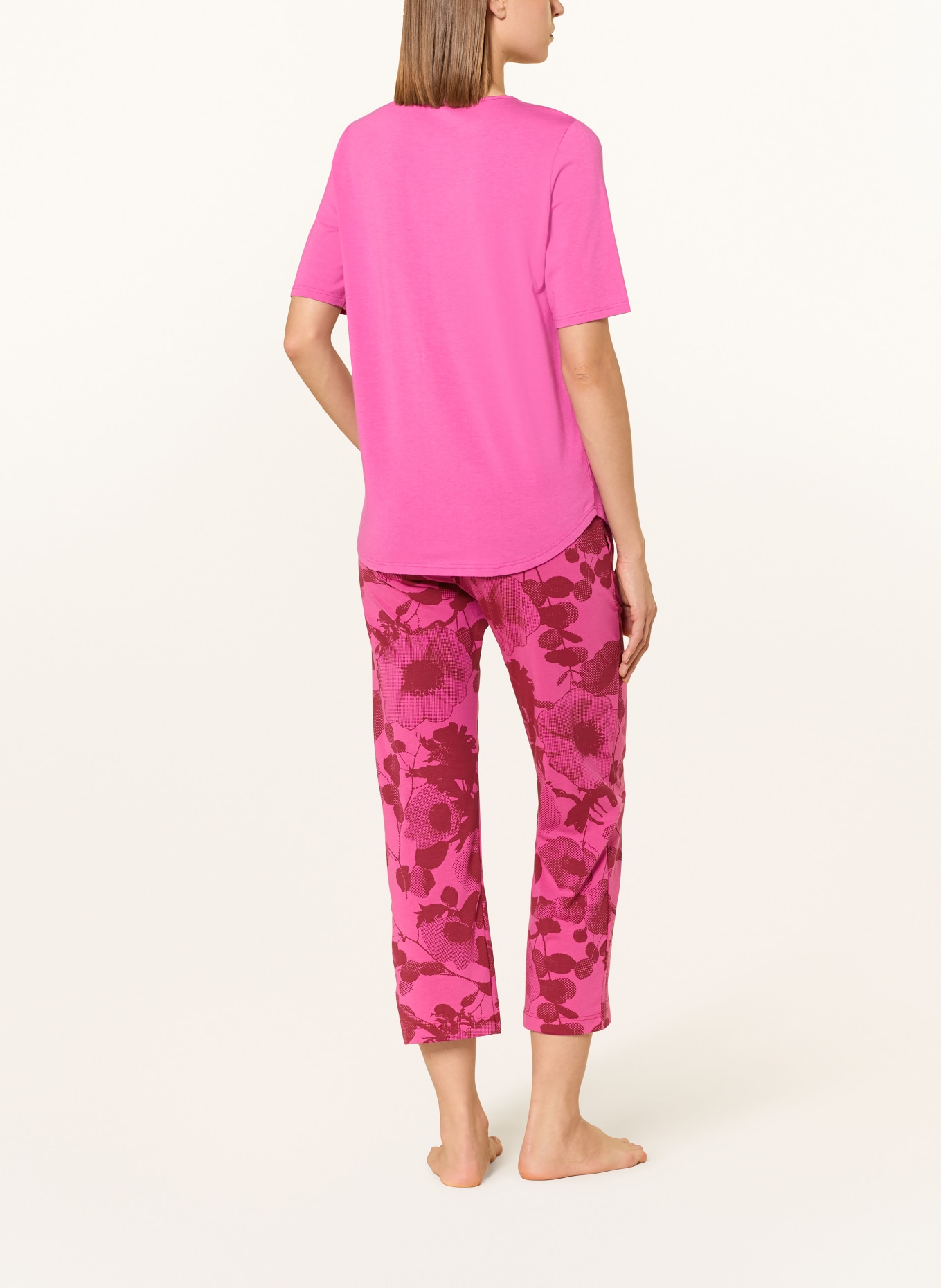 SHORT STORIES 7/8 spací kalhoty: FUCHSIOVÁ / TMAVĚ ČERVENÁ