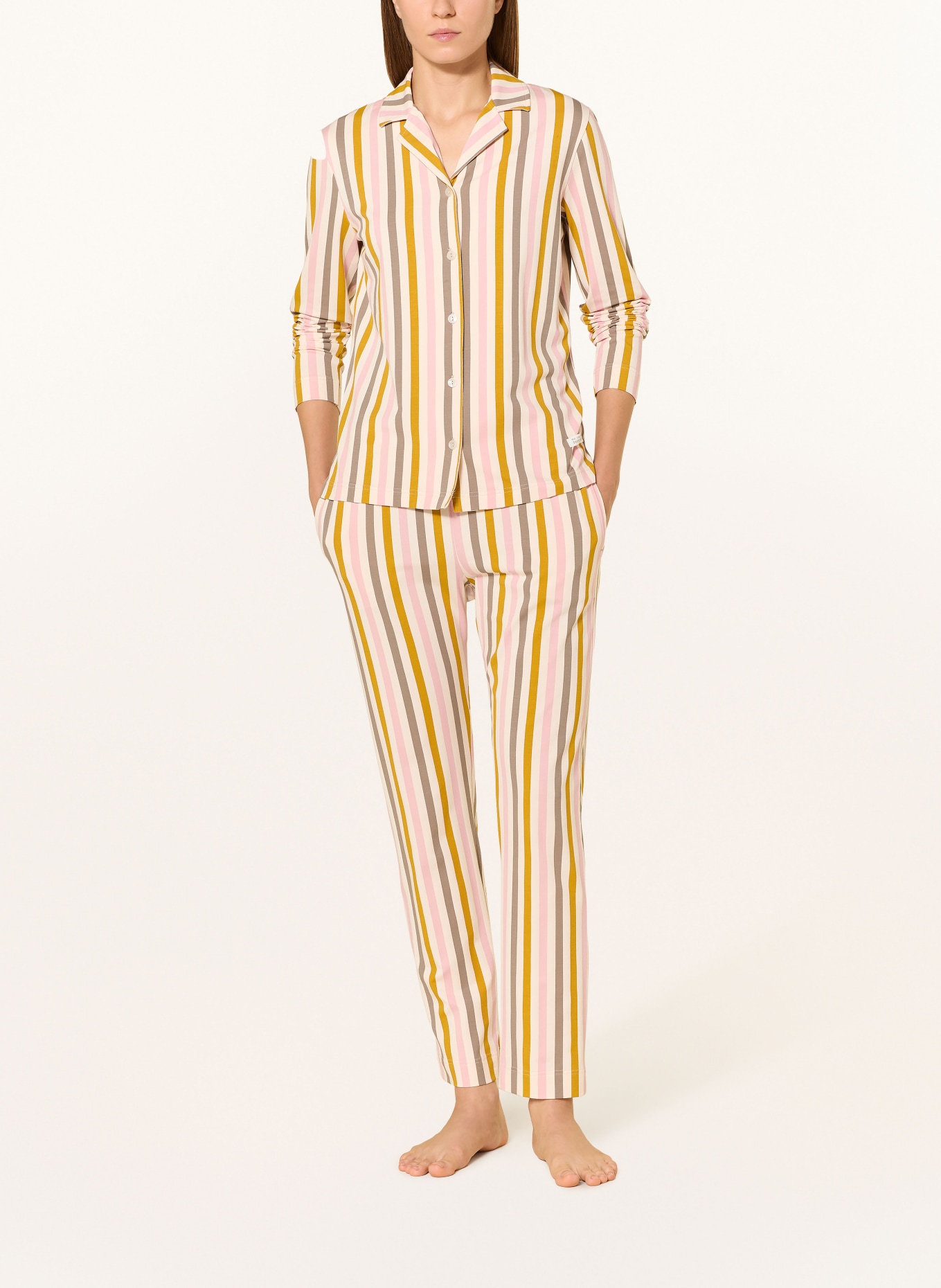 SHORT STORIES Schlafshirt: ECRU / ROSA / DUNKELGELB