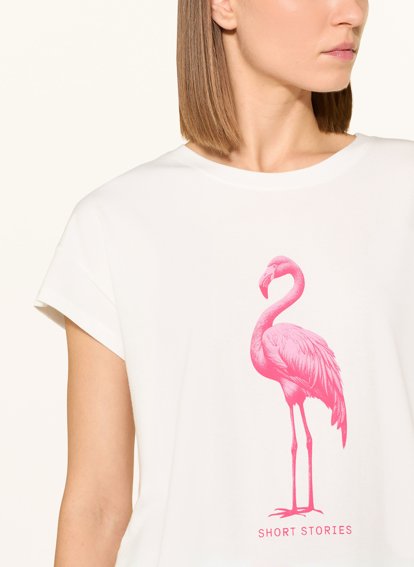 SHORT STORIES slaapshirt: ECRU / ROZE