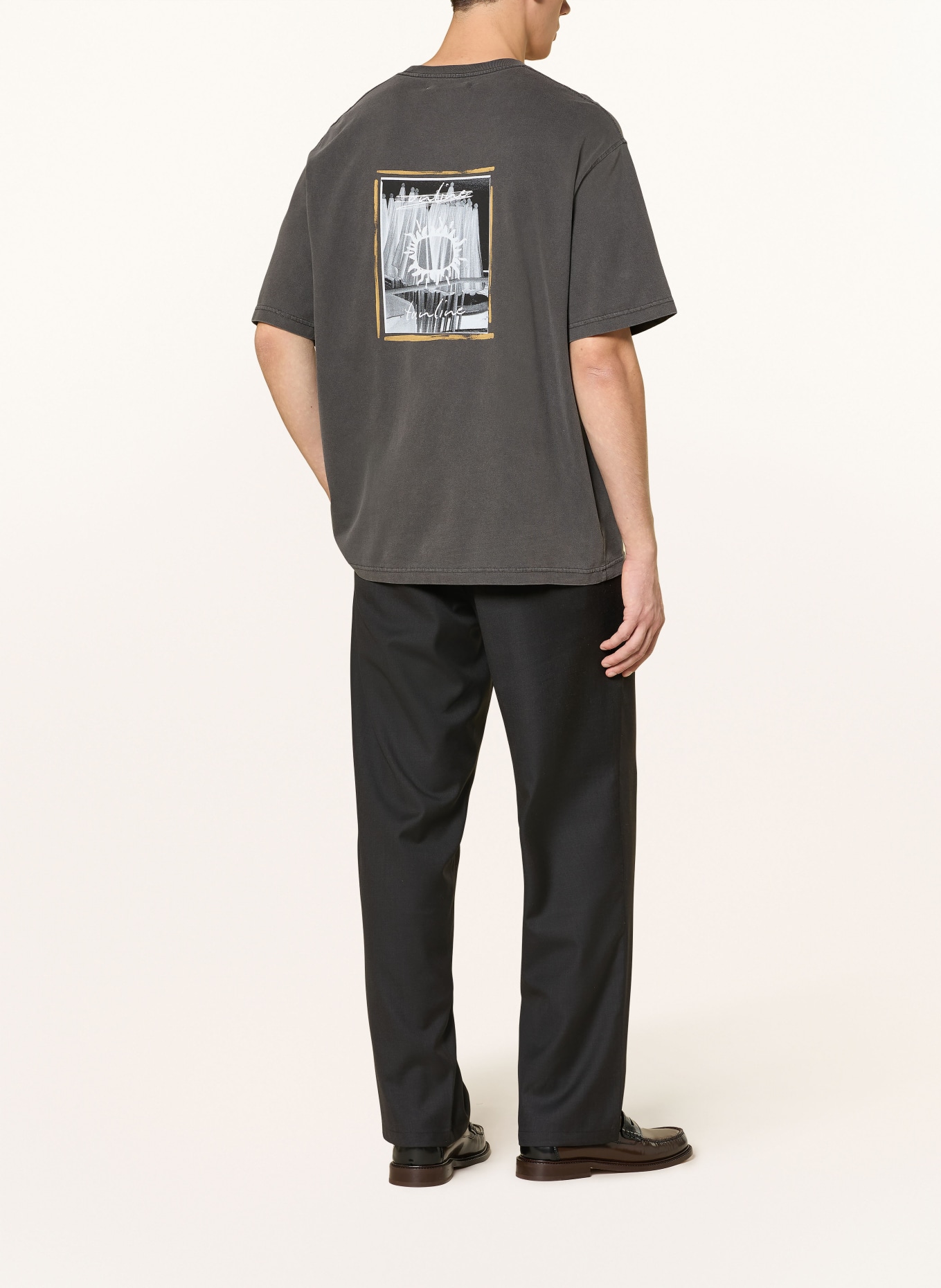 SAMSØE  SAMSØE T-Shirt SAGERGEI: DUNKELGRAU / HELLGRAU