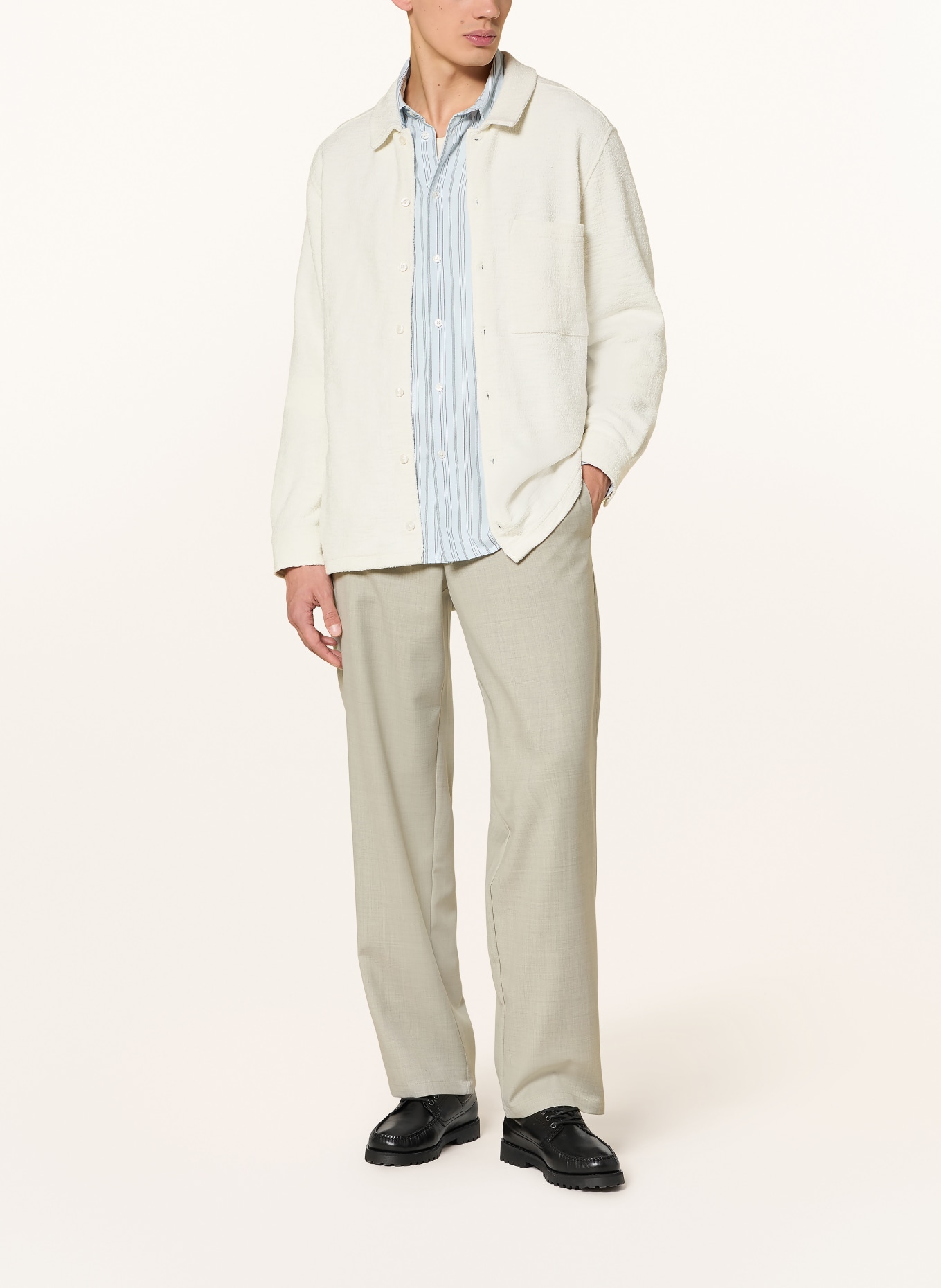 SAMSØE  SAMSØE Bouclé-Overshirt SAKORE: CREME