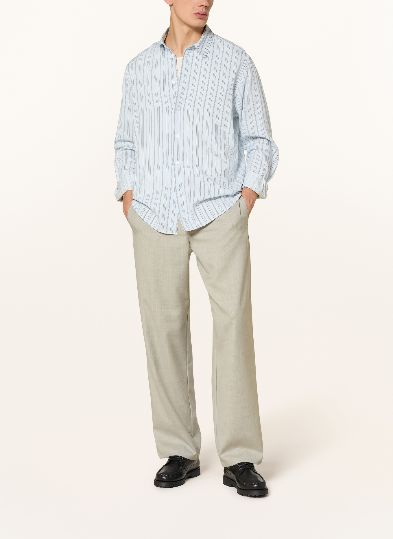 SAMSØE SAMSØE Hemd SARYAN Comfort Fit: HELLBLAU / SCHWARZ