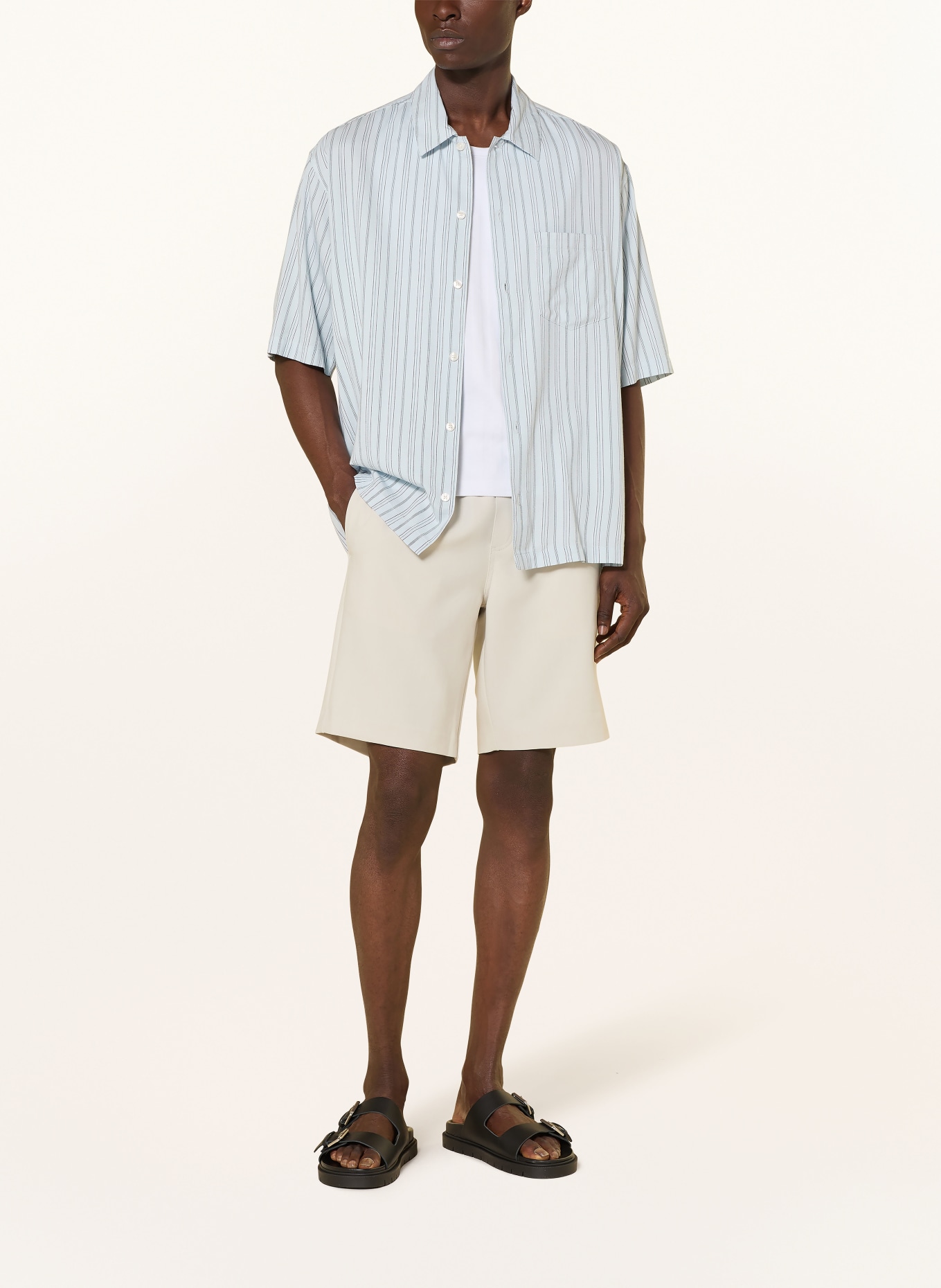 SAMSØE SAMSØE Kurzarm-Hemd SAAYO Comfort Fit: HELLBLAU / WEISS / SCHWARZ