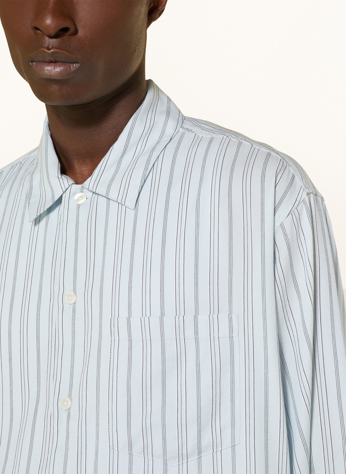 SAMSØE SAMSØE Kurzarm-Hemd SAAYO Comfort Fit: HELLBLAU / WEISS / SCHWARZ