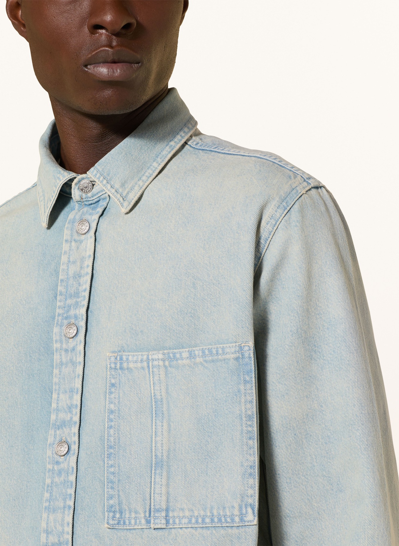 SAMSØE  SAMSØE SADAMON Comfort Fit Denim Shirt: LIGHT BLUE