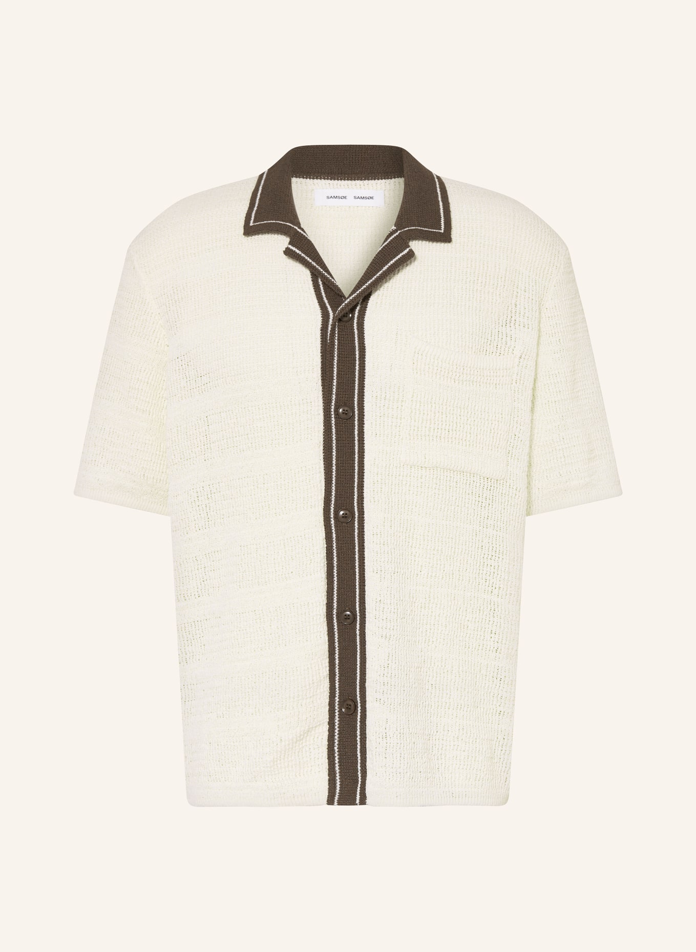 SAMSØE  SAMSØE Strickjacke SAPERCY: ECRU / DUNKELGRÜN