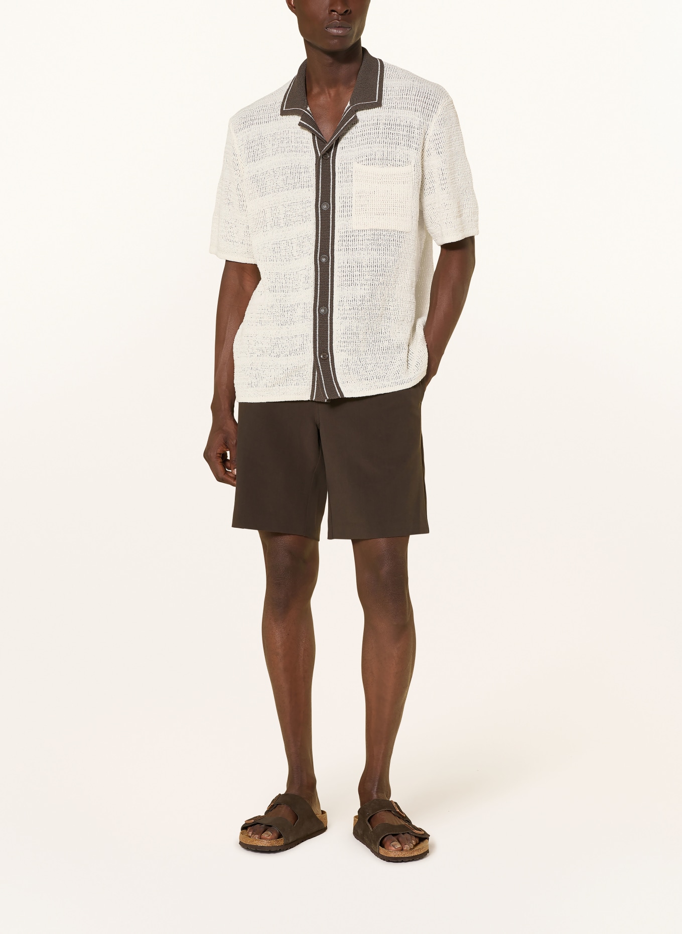 SAMSØE  SAMSØE Strickjacke SAPERCY: ECRU / DUNKELGRÜN