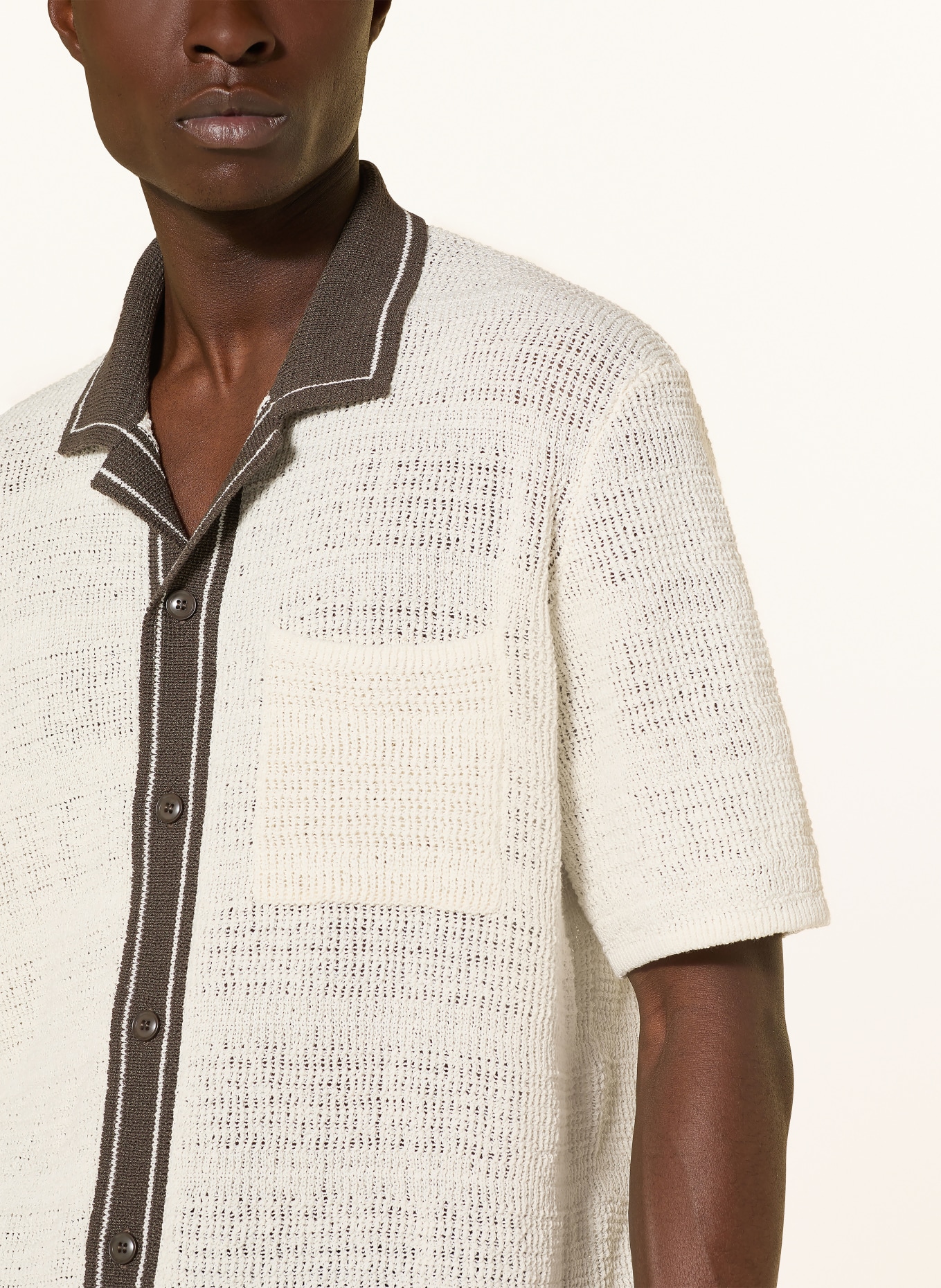 SAMSØE  SAMSØE Strickjacke SAPERCY: ECRU / DUNKELGRÜN