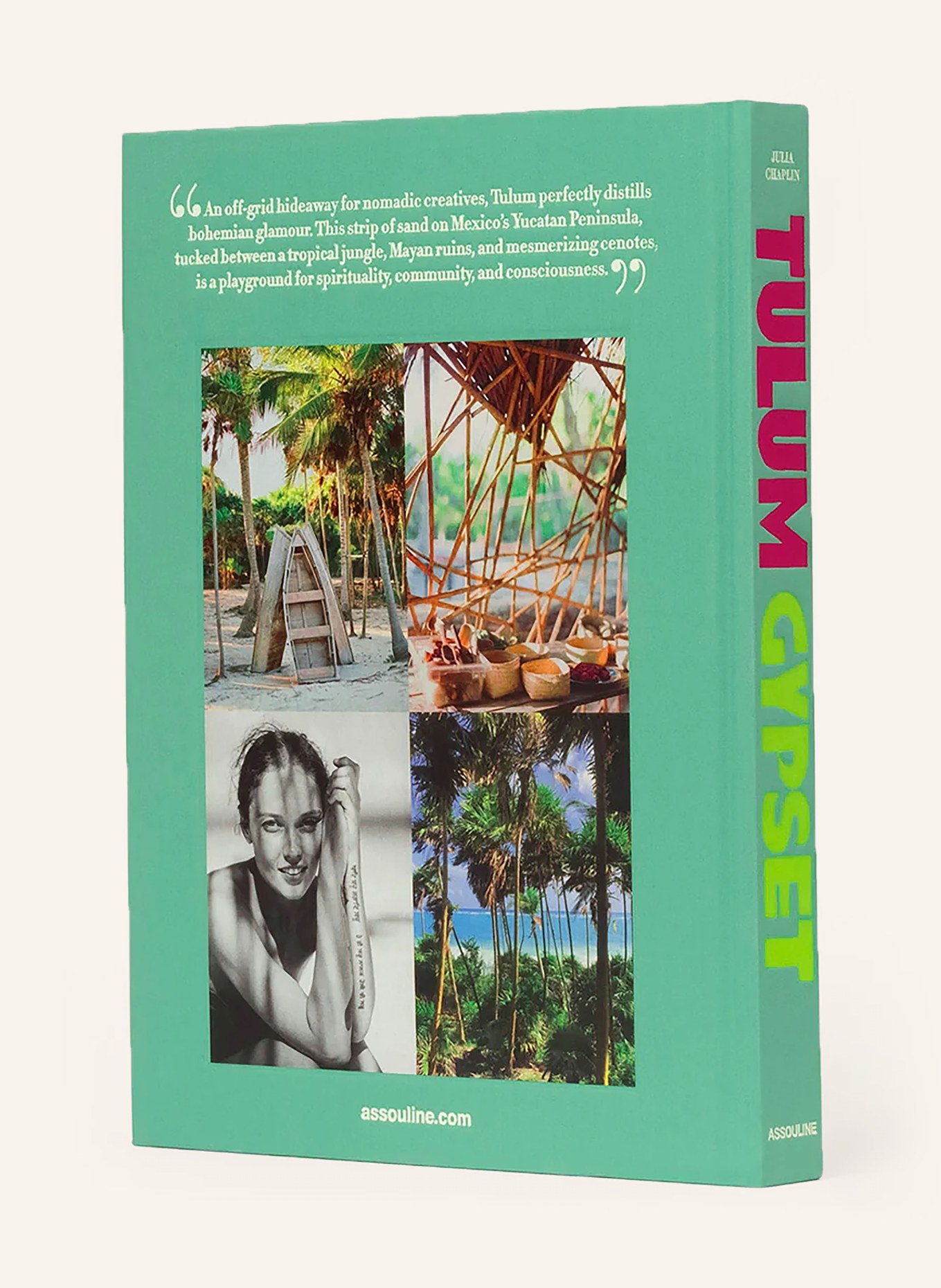 ASSOULINE Książka TULUM GYPSET: ZIELONY / MOCNORÓŻOWY / BIAŁY