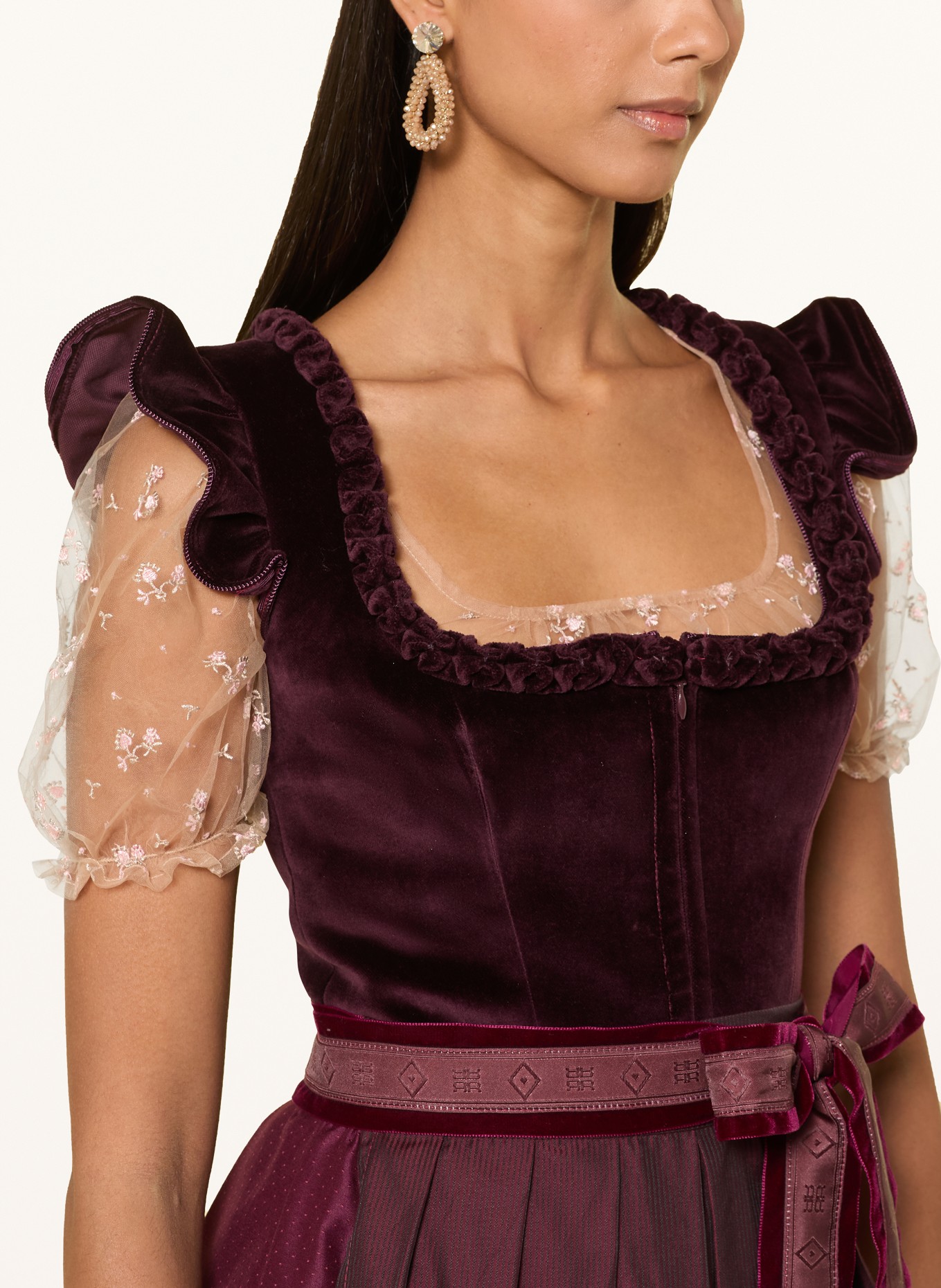 AlpenHERZ Dirndlbluse KIM: BEIGE / ALTROSA