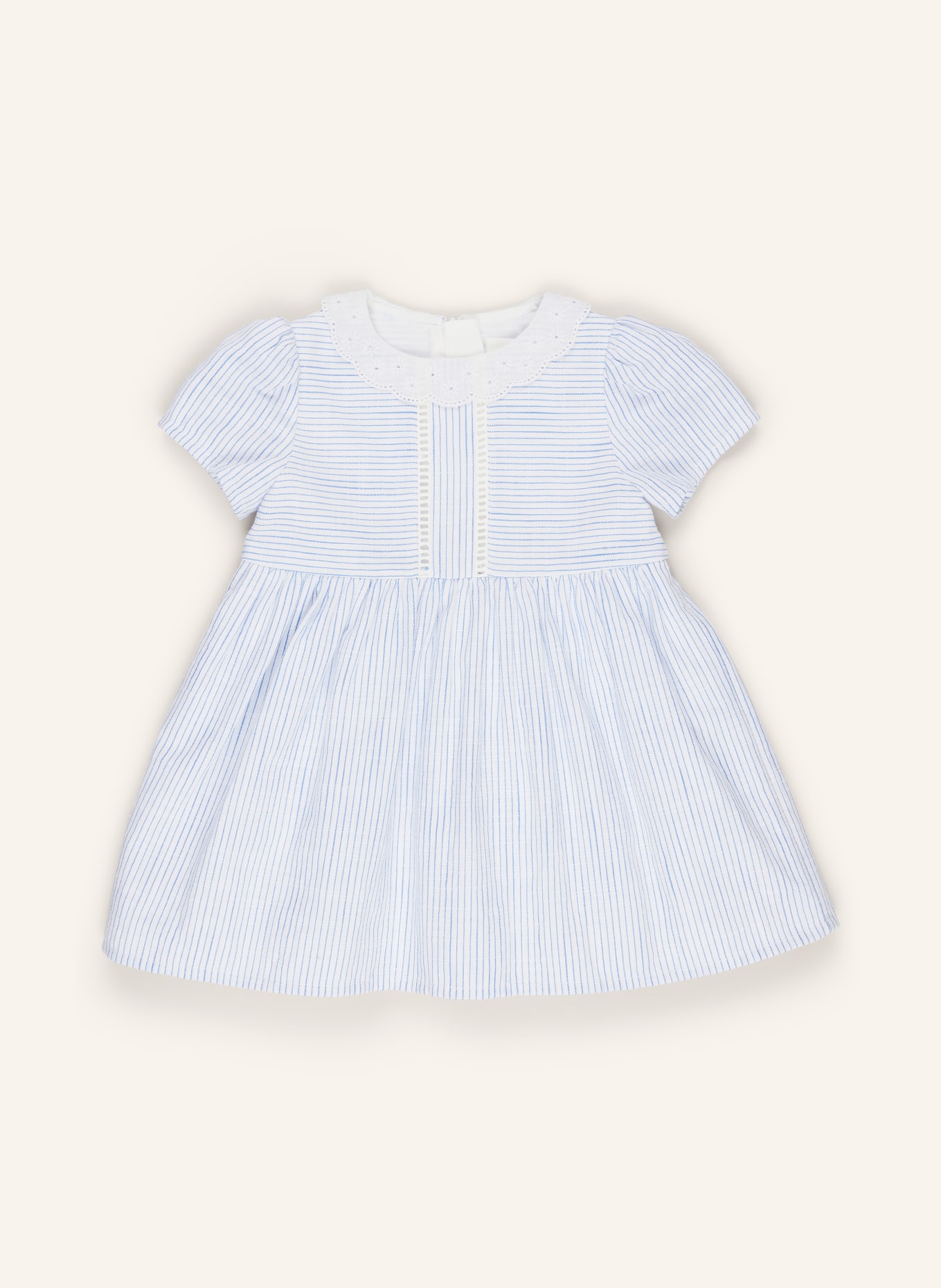 s.Oliver RED Kleid mit Lochspitze: WEISS / HELLBLAU