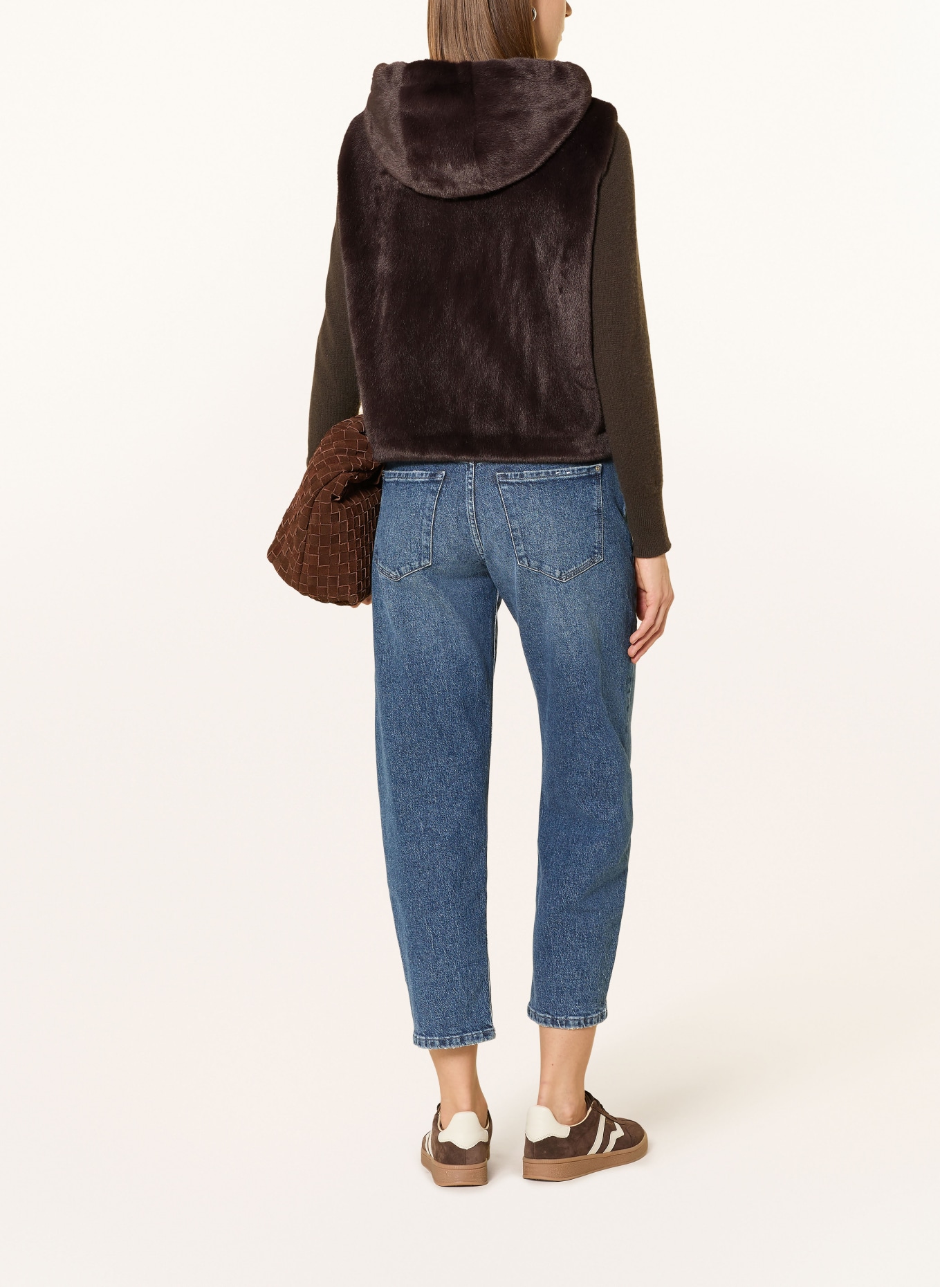 monari Kunstfell-Weste: DUNKELBRAUN