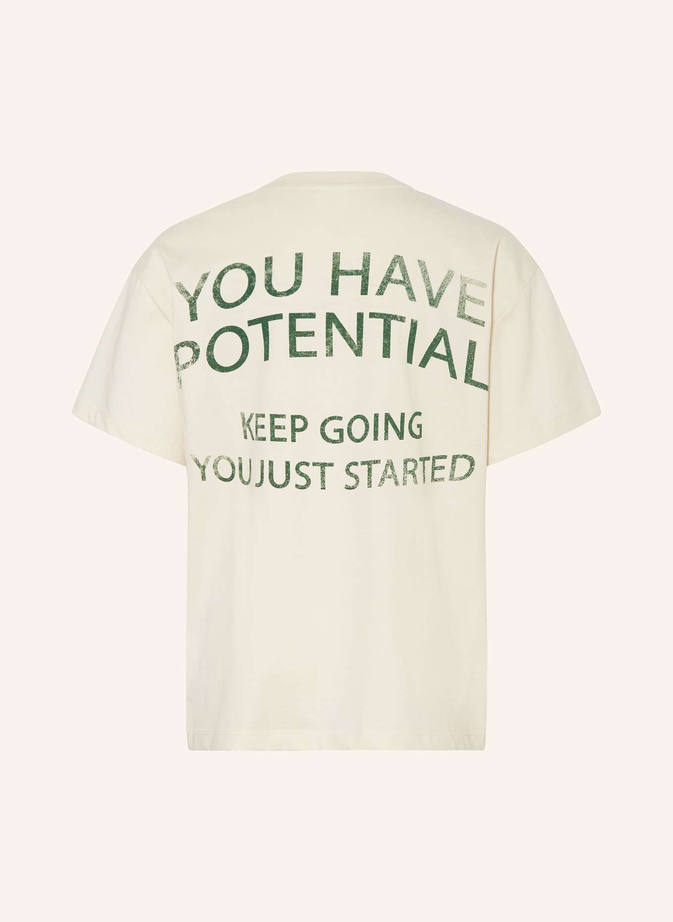 s.Oliver RED T-Shirt: ECRU / GRÜN