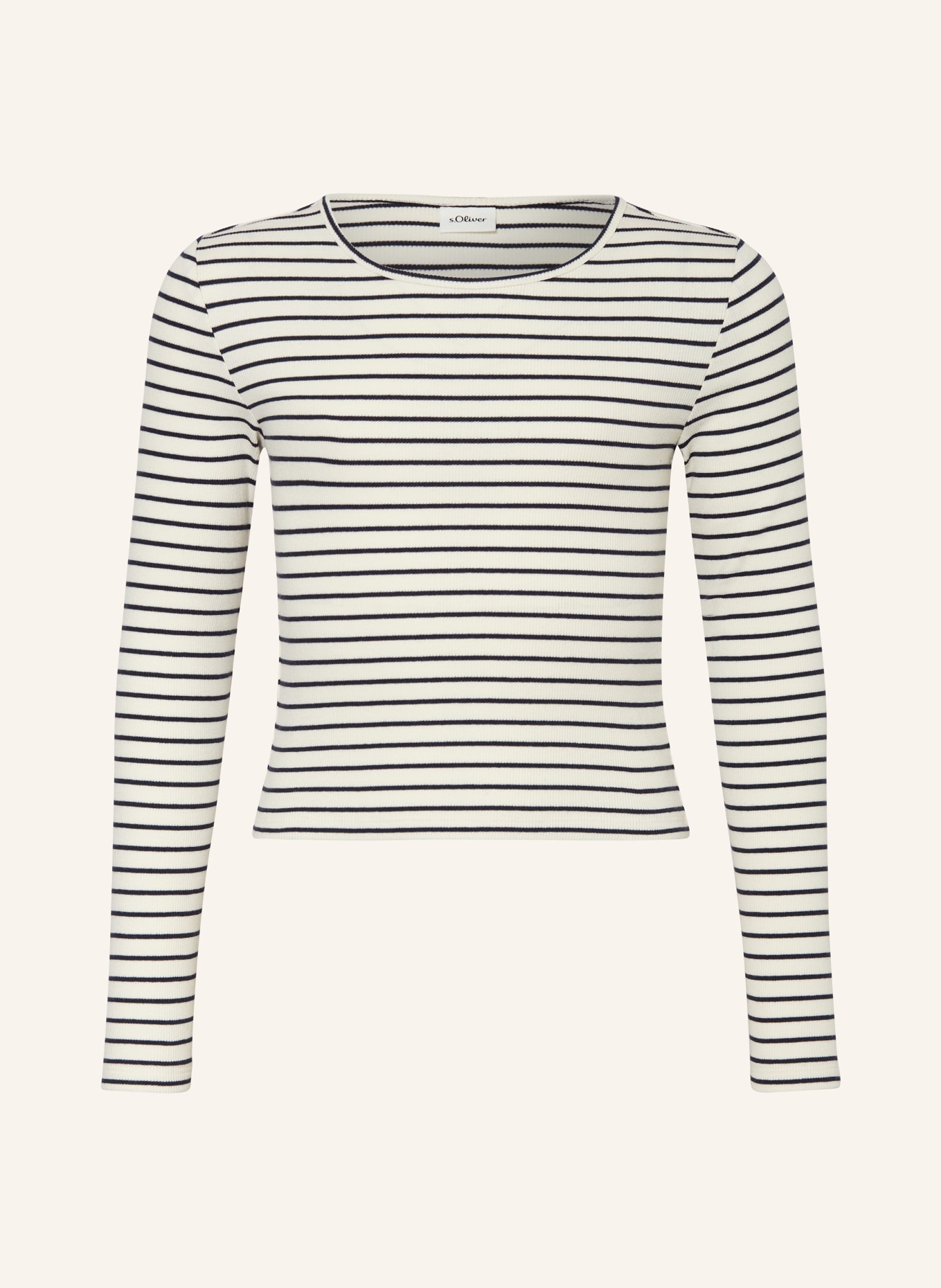 s.Oliver RED Longsleeve: ECRU / SCHWARZ