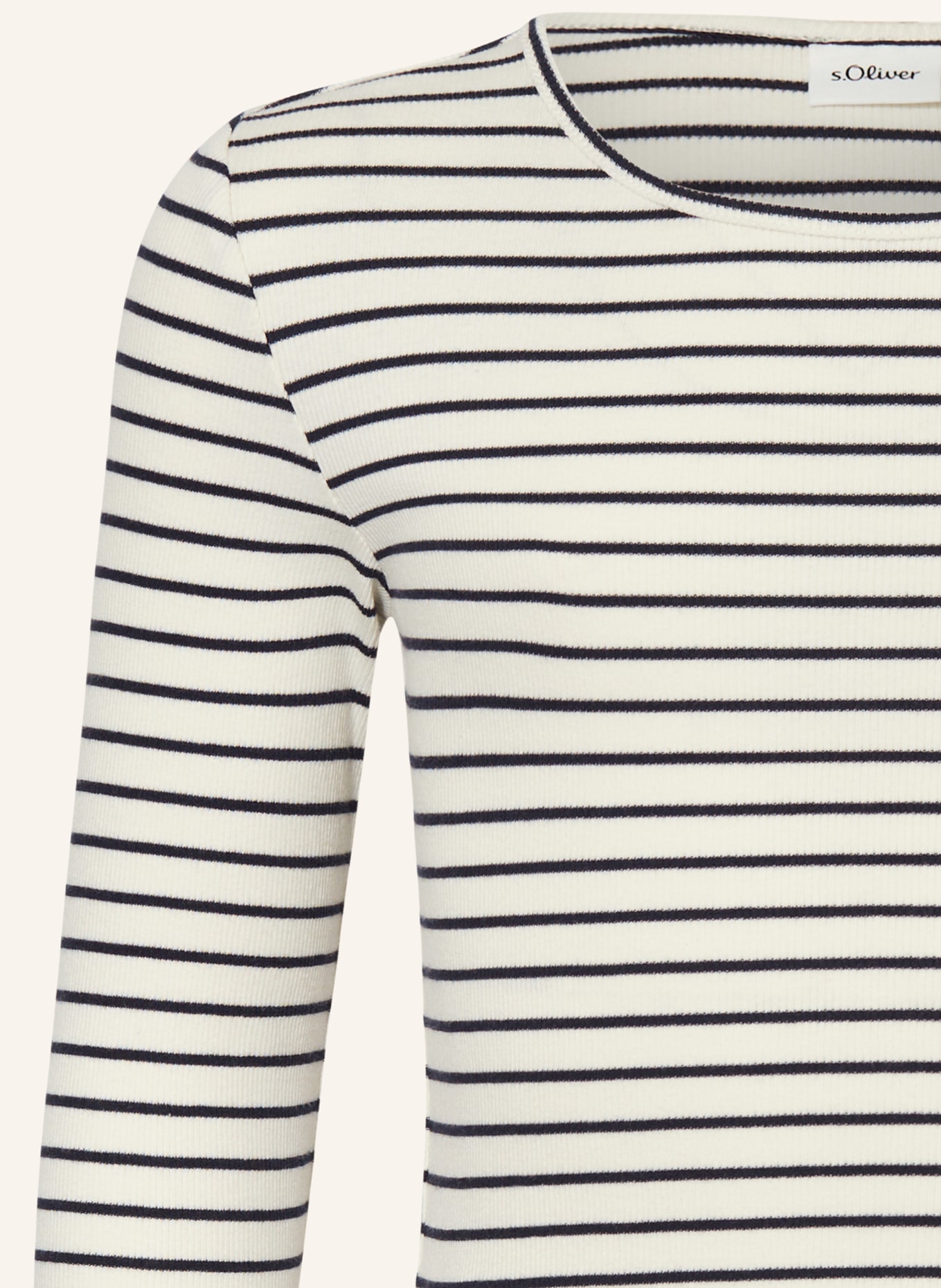 s.Oliver RED Longsleeve: ECRU / SCHWARZ