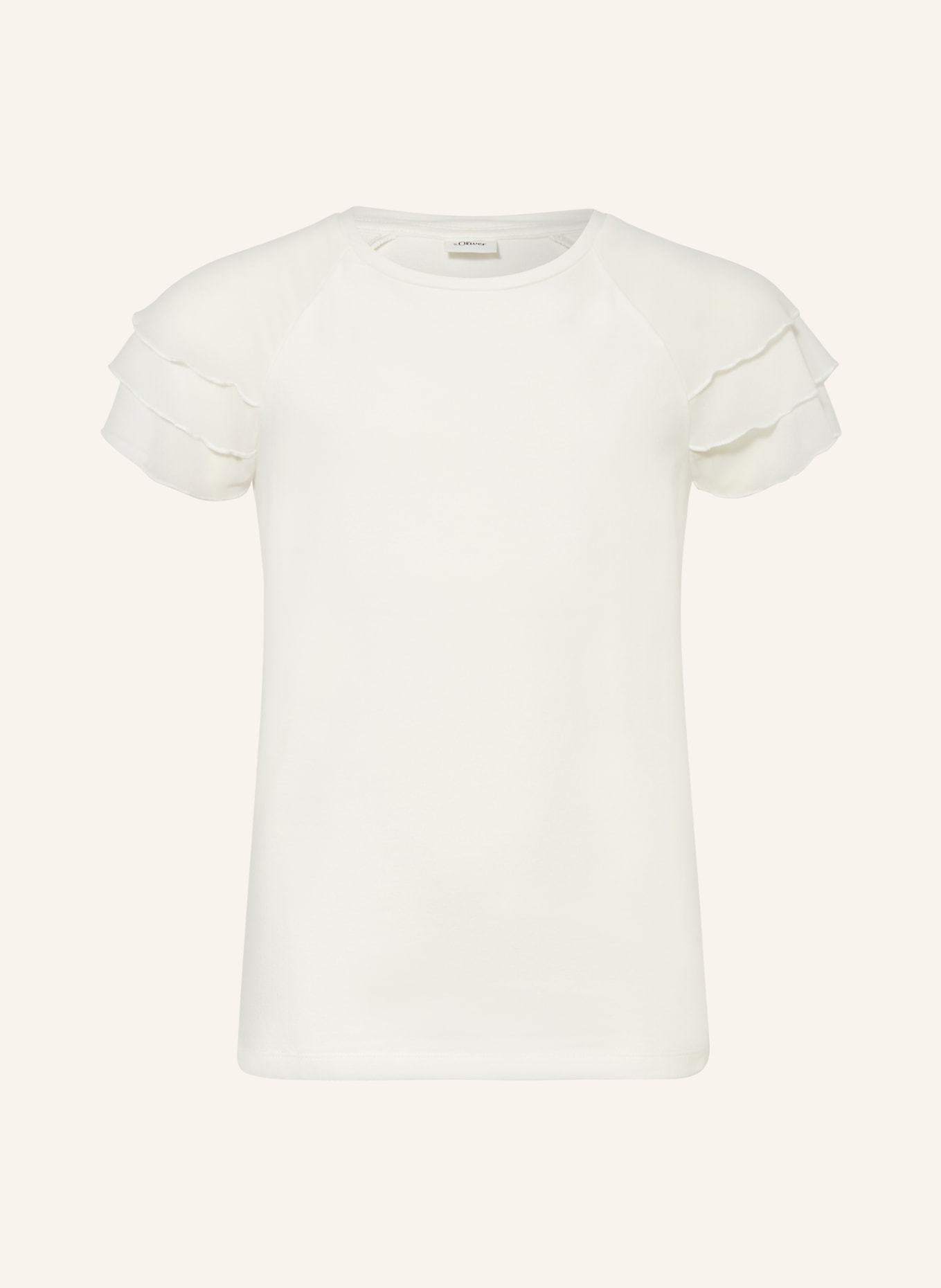 s.Oliver RED T-Shirt mit Volants: WEISS