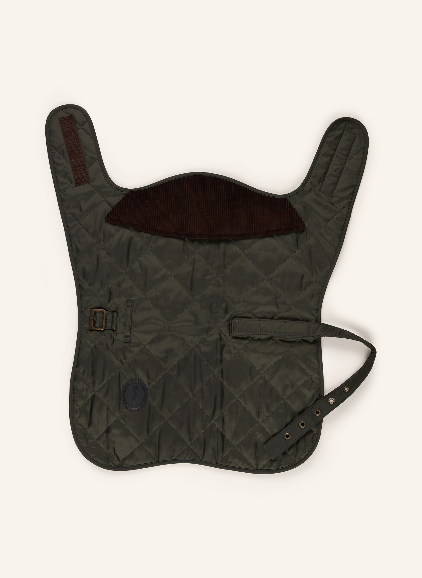 Barbour psí kabát: TMAVĚ ZELENÁ / KRÉMOVÁ / TMAVĚ ORANŽOVÁ