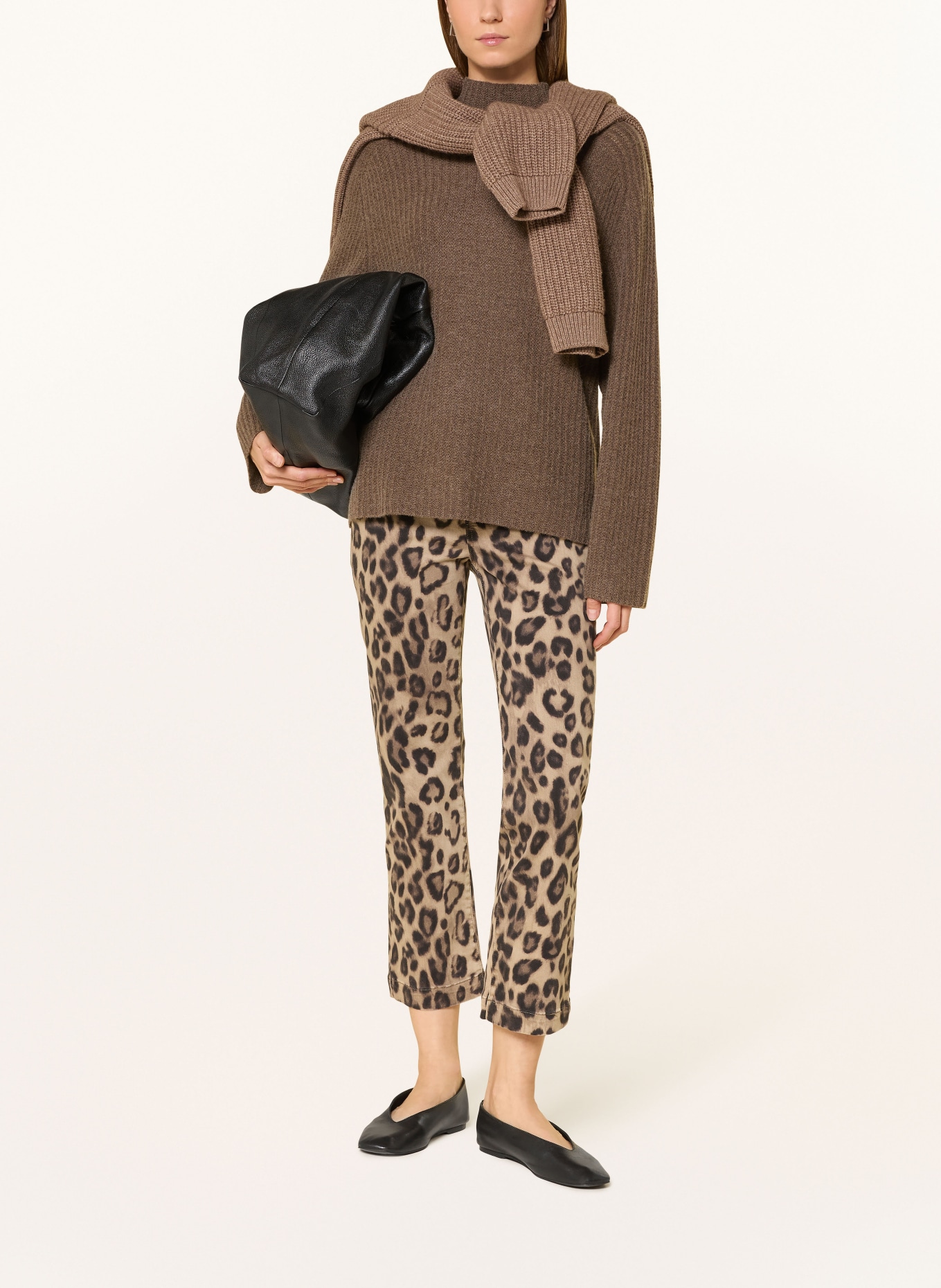 monari Cropped Jeans: 534 cinnamon gemustert